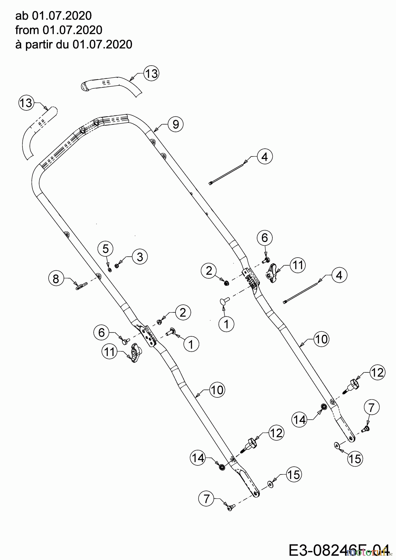 MTD Motormäher mit Antrieb Advance 53 SPKVHW 12BKPN7D600 (2020) Holm ab 01.07.2020