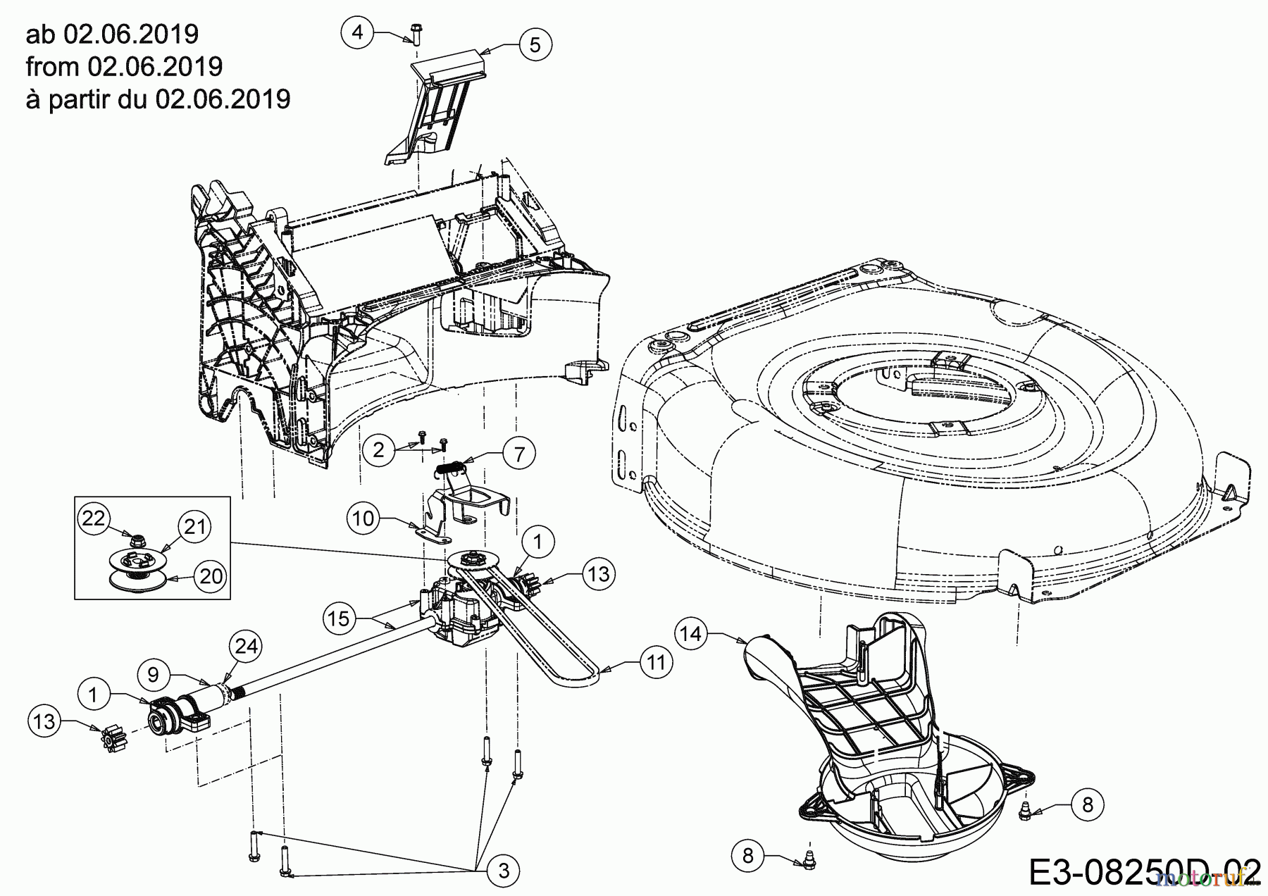  MTD Motormäher mit Antrieb Advance 53 SPKVHW 12AKPN7D600 (2019) Getriebe, Keilriemen ab 02.06.2019