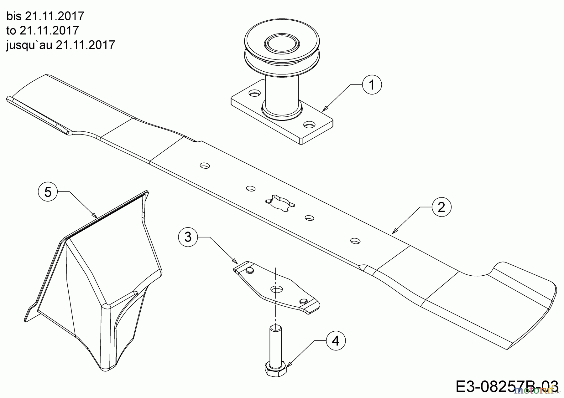  Mr.Gardener Motormäher mit Antrieb HW 53 BAV-IS 12AGPN7E629  (2018) Messer, Messeraufnahme, Mulchstopfen bis 21.11.2017