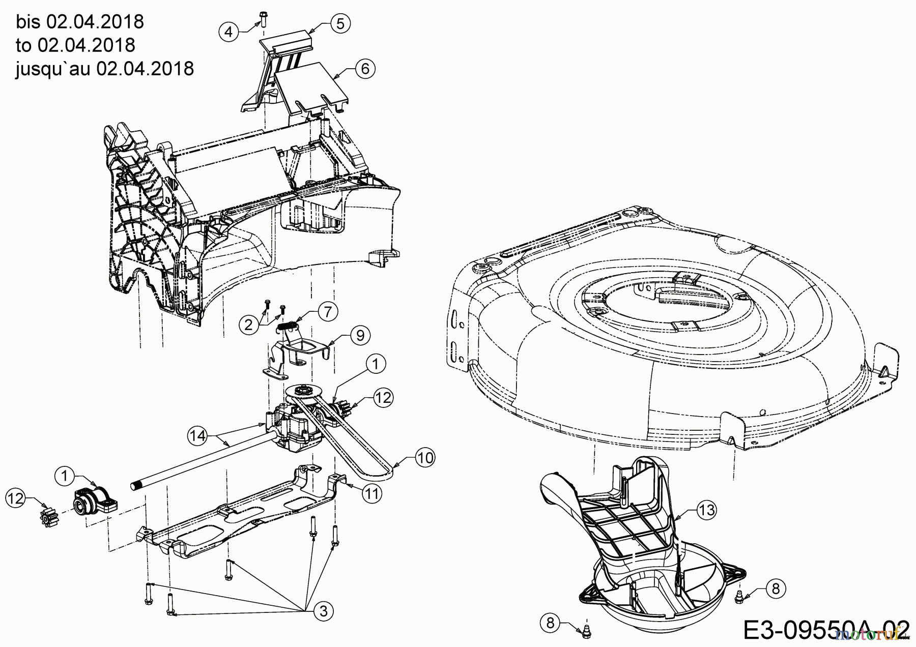MTD Motormäher mit Antrieb 53 SPSBHW 12C-PF5L600 (2018) Getriebe, Keilriemen bis 02.04.2018
