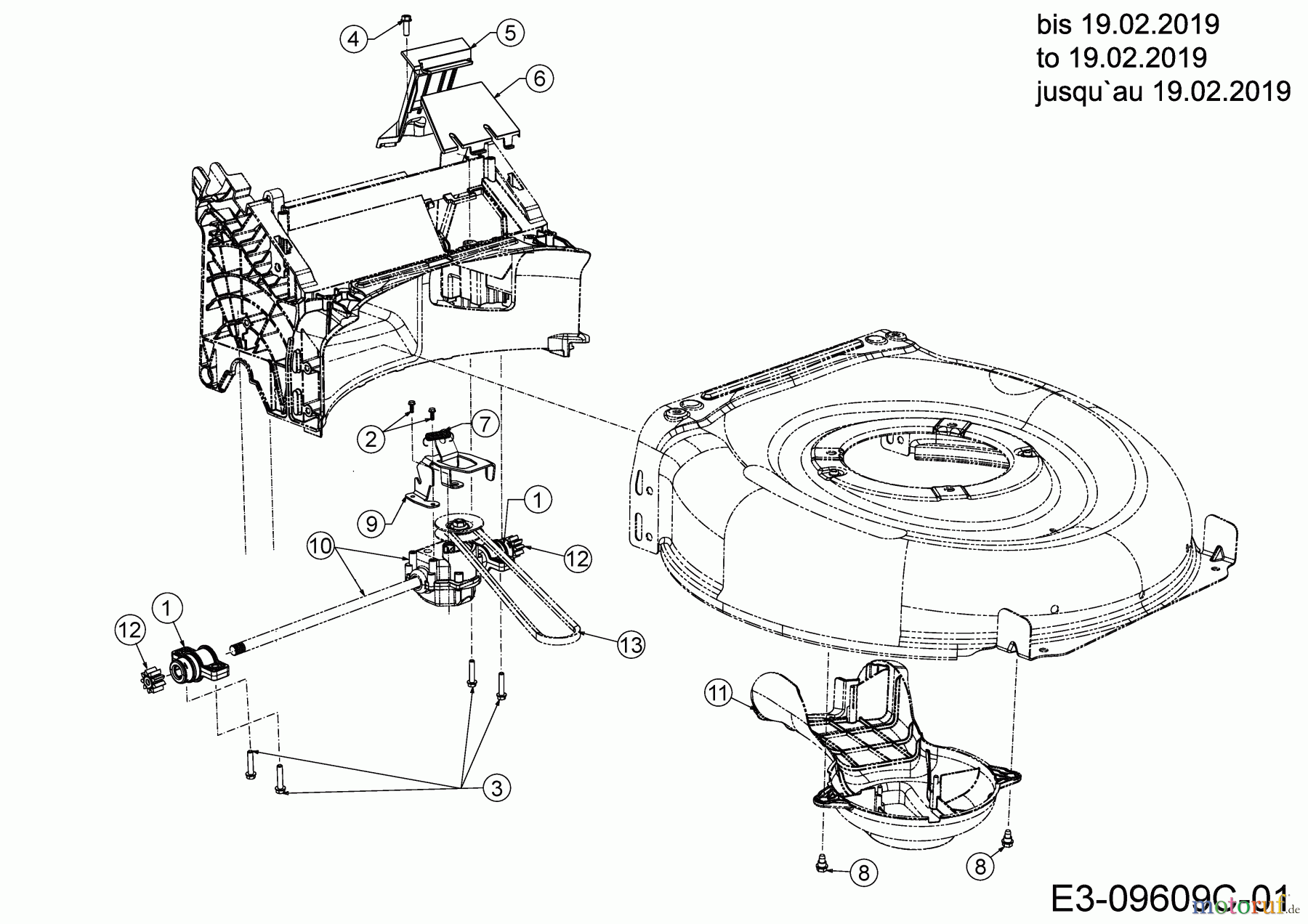 MTD Motormäher mit Antrieb Smart 53 SPO 12C-PCJ6600 (2019) Getriebe, Keilriemen bis 19.02.2019