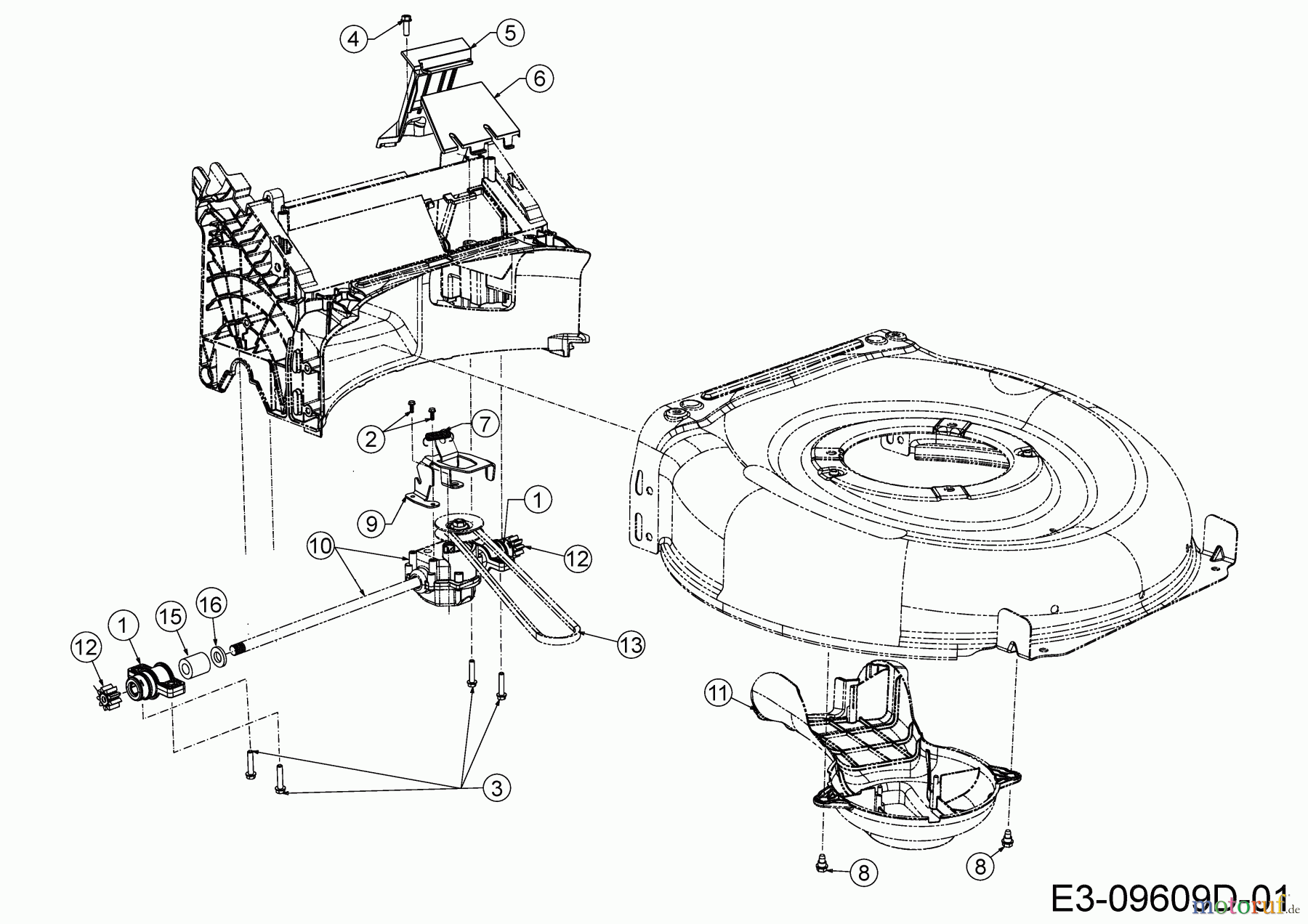 MTD Motormäher mit Antrieb Smart 53 SPO 12C-PCJ6600 (2020) Getriebe, Keilriemen