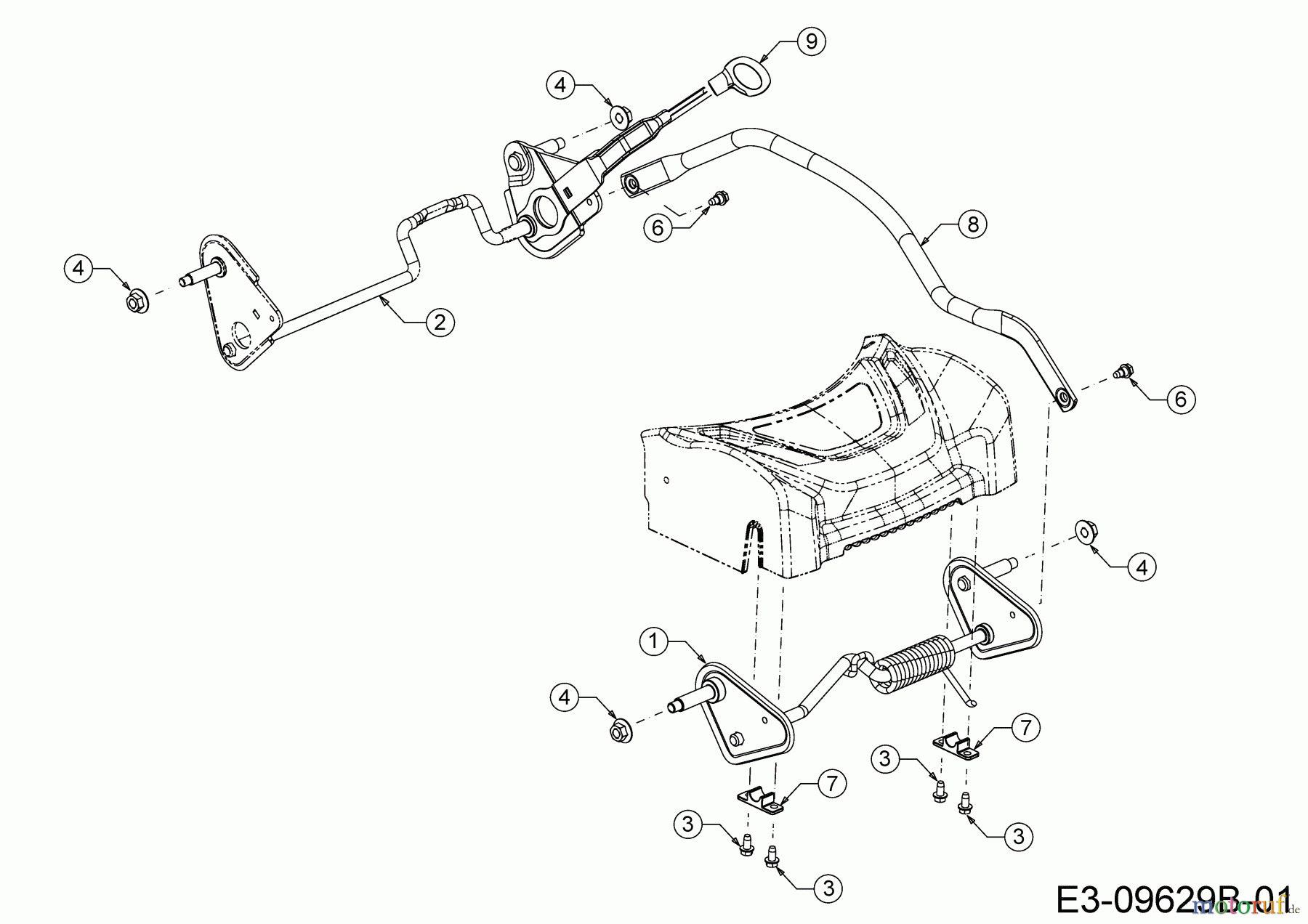 MTD Motormäher mit Antrieb LMEX 53 K 12C-PH7D682 (2020) Achsen, Höhenverstellung