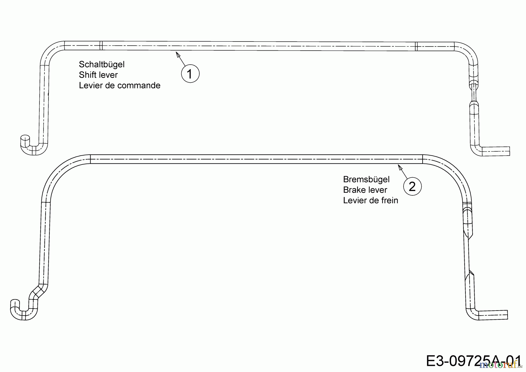 MTD Motormäher mit Antrieb 46 BS 12A-J75B600 (2020) Bremsbügel, Schaltbügel