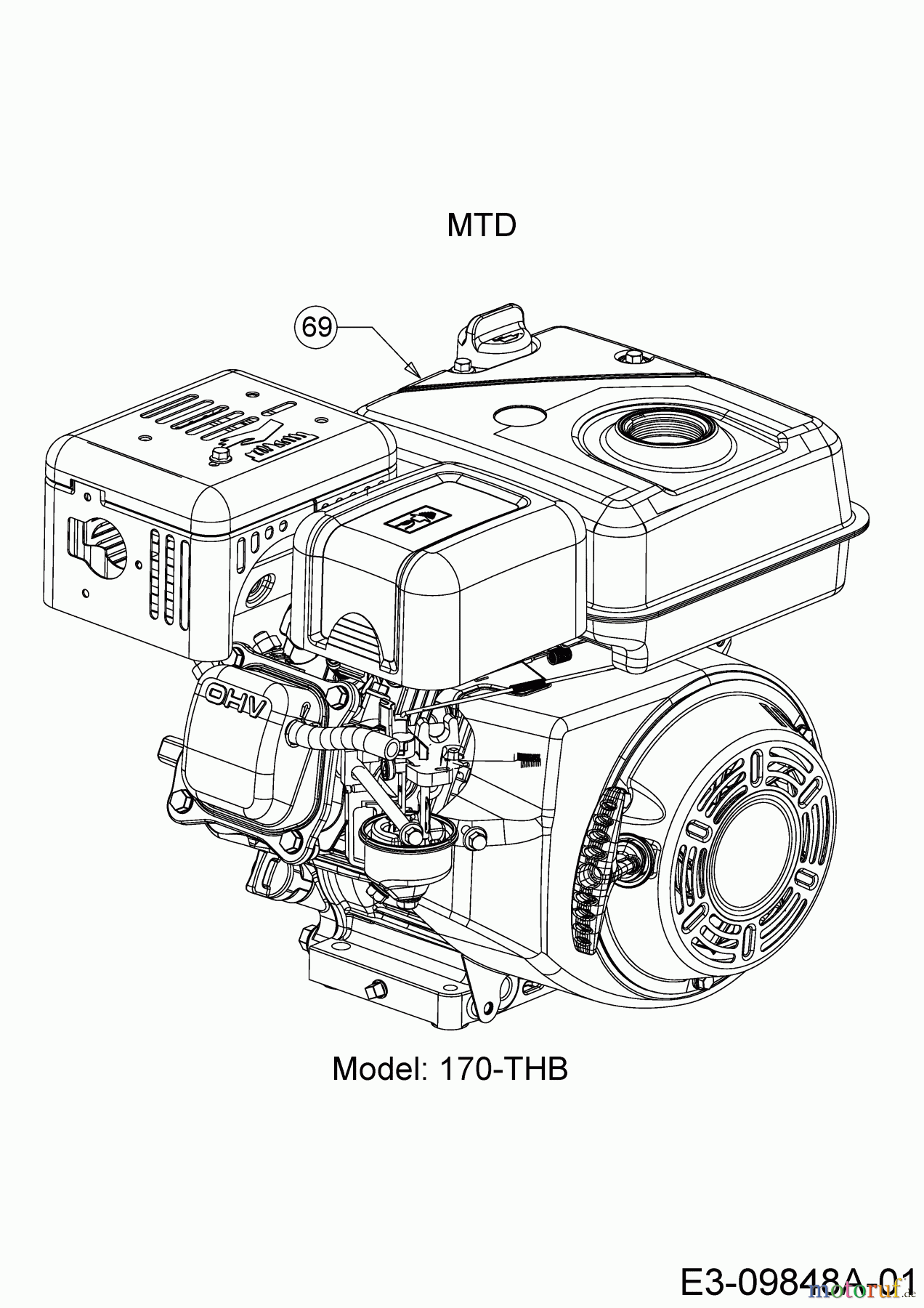 MTD Motorhacken T/405 M 21AA46M3678 (2019) Motor MTD