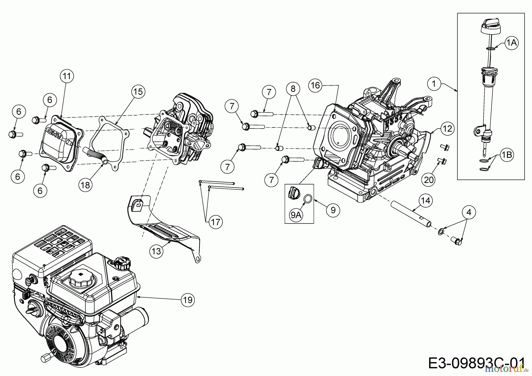  MTD-Motoren Horizontal 670-WHA 752Z670-WHA  (2019) Leitbleche, Stössel, Ölmeßstab, Zylinderkopfdeckel