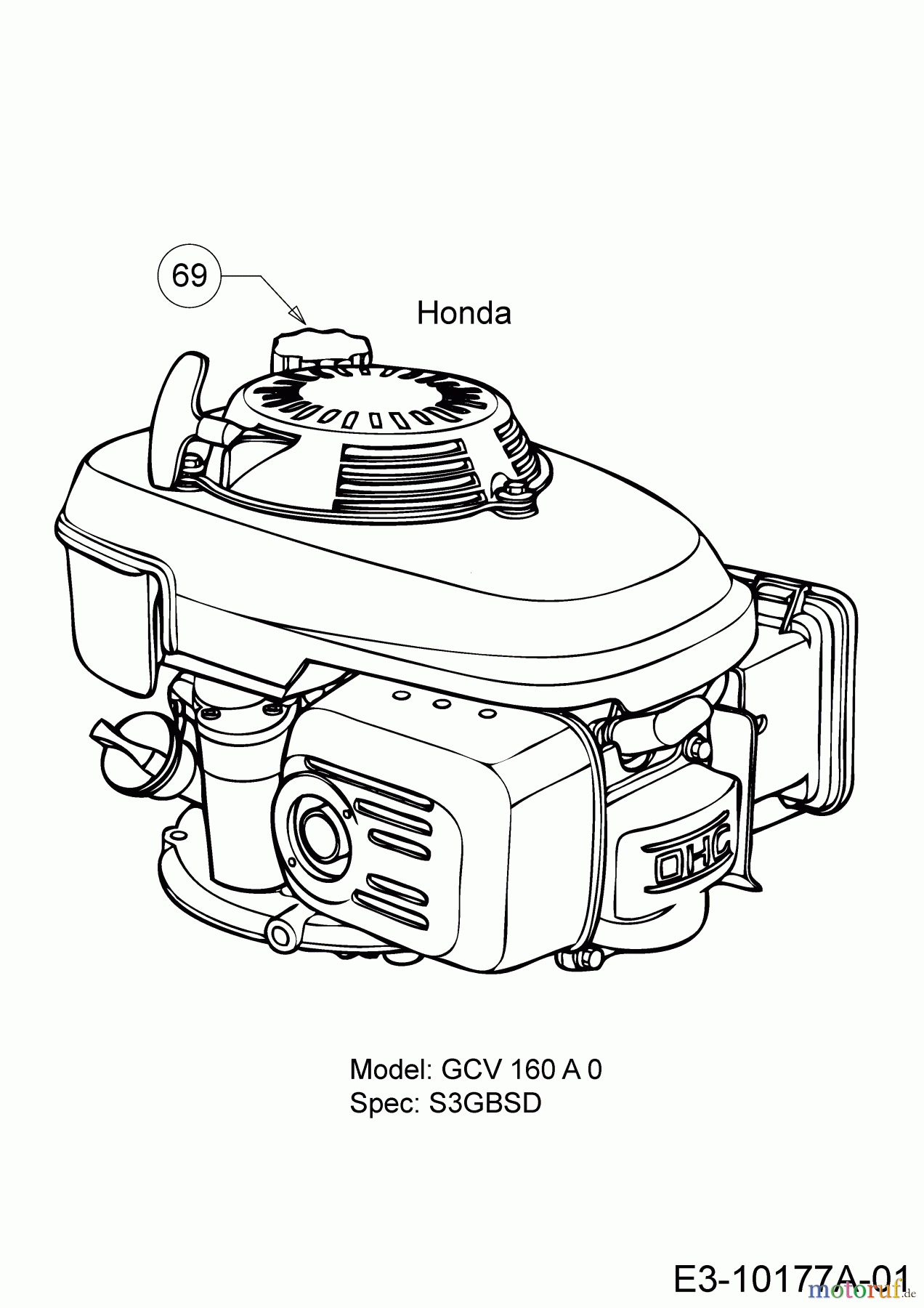  MTD Motormäher mit Antrieb SP 53 HWH 12A-PDDQ600  (2020) Motor Honda