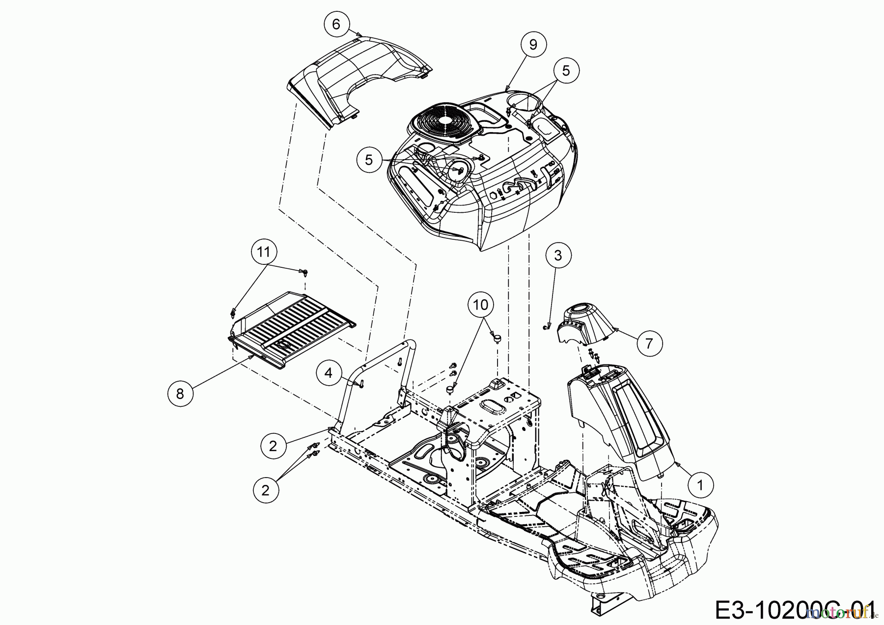 MTD Rasentraktoren Minirider 76 SDE 13C726JD600 (2020) Verkleidungen