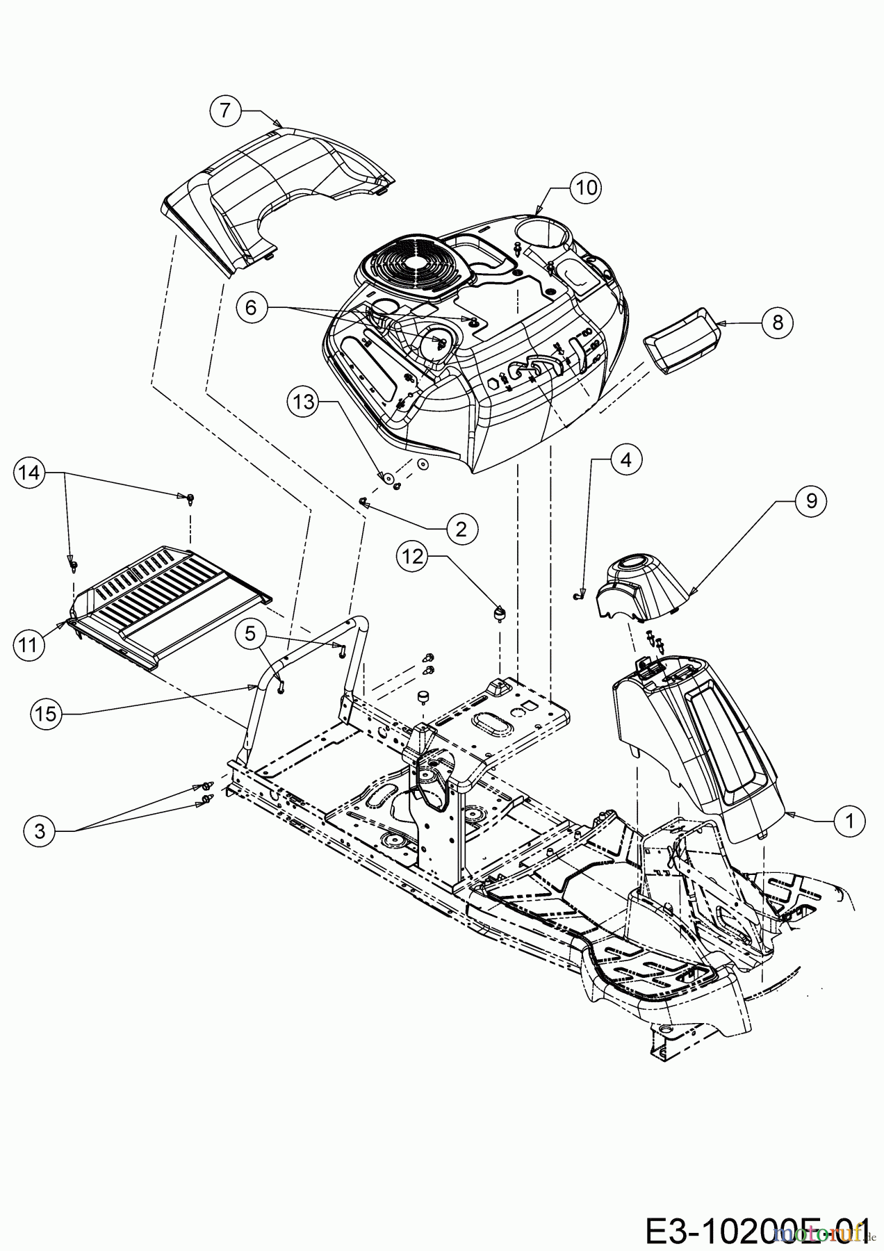 MTD Rasentraktoren Minirider 76 SDHE 13A721JD600 (2020) Verkleidungen