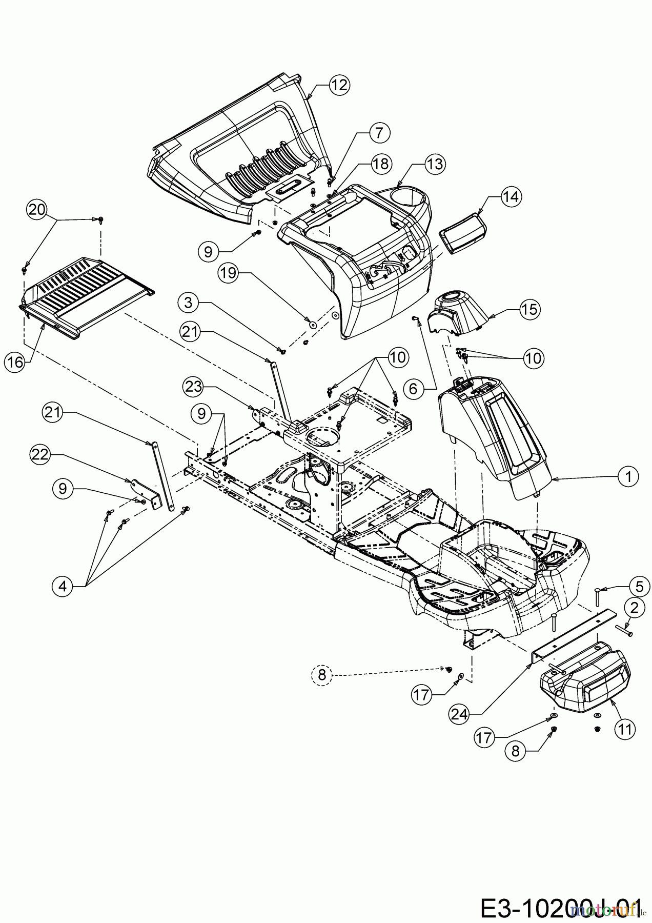 MTD Rasentraktoren Minirider 60 RDHE 13AW21SC600 (2019) Verkleidungen