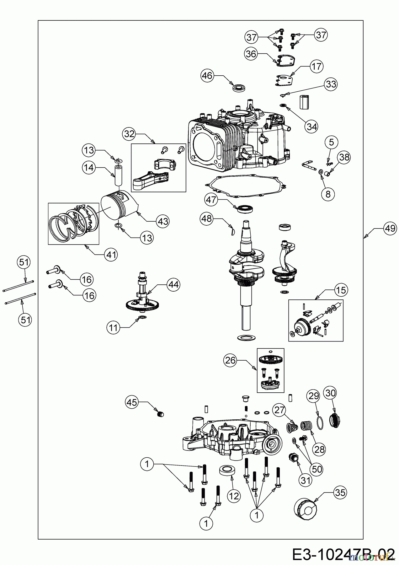 MTD-Motoren Vertikal 4P90JHE 752Z4P90JHE (2019) Rumpfmotor