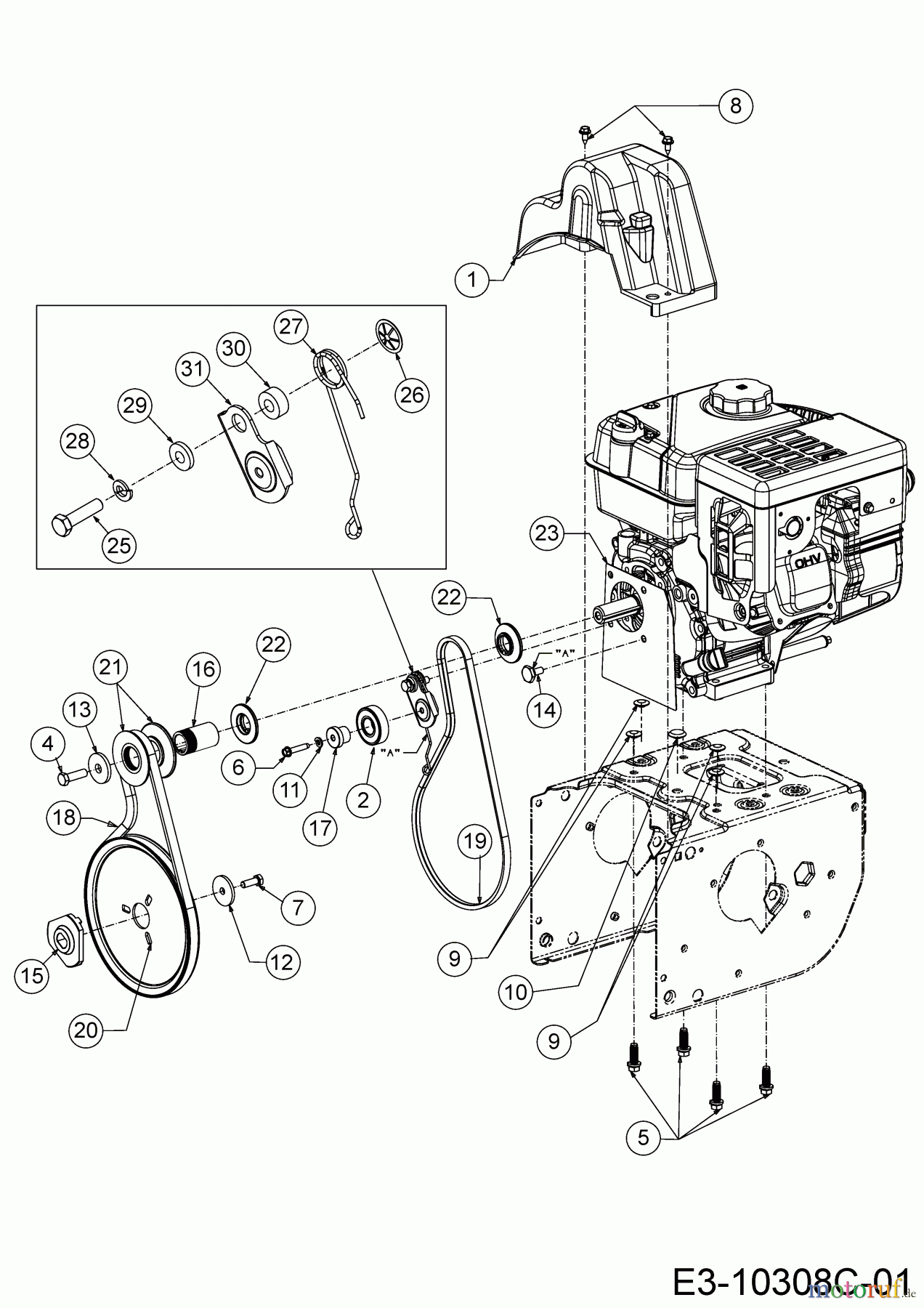 MTD Schneefräsen SMART M 61 31B-6BC2678 (2021) Fahrantrieb, Fräsantrieb