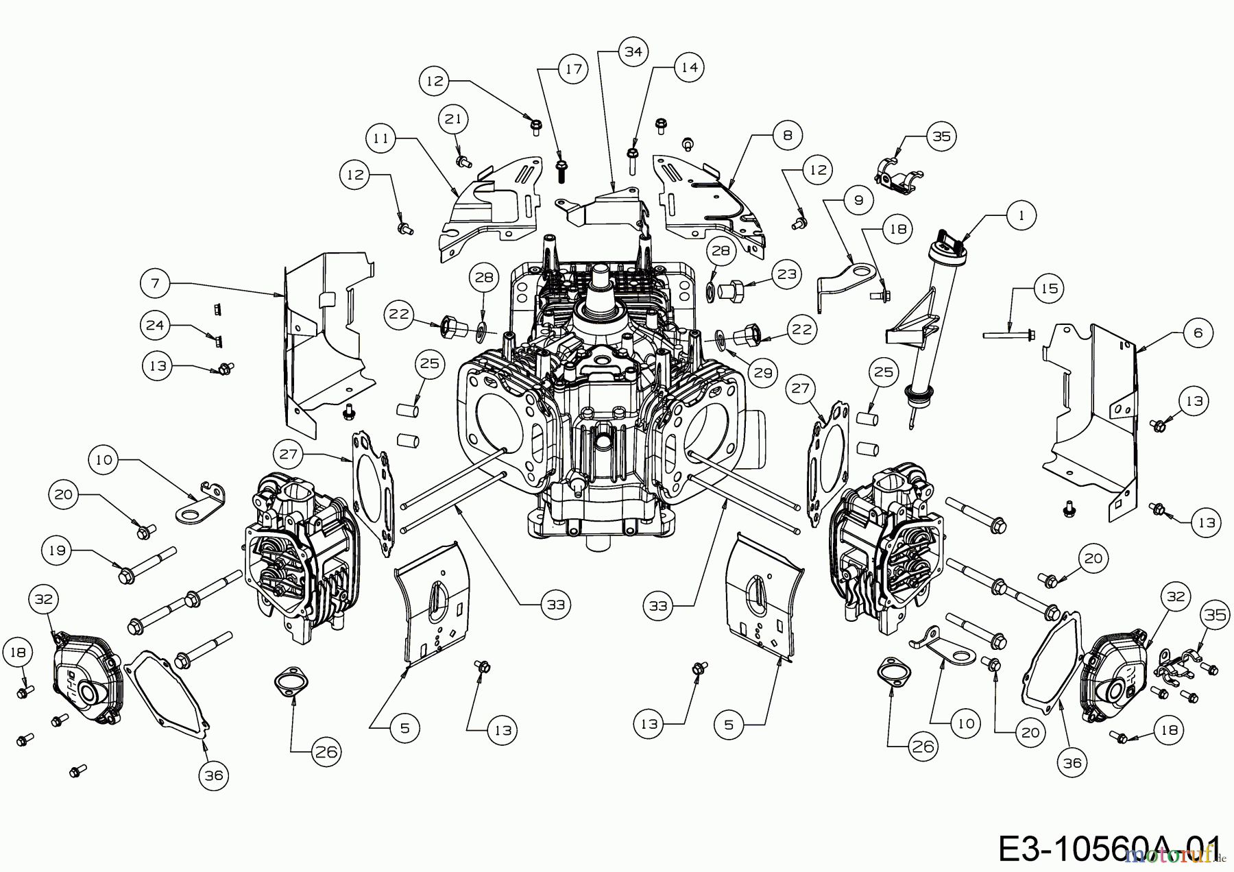 MTD-Motoren Vertikal 9Q78XU 752Z9Q78XU (2019) Abdeckungen, Ölmeßstab, Ventildeckel