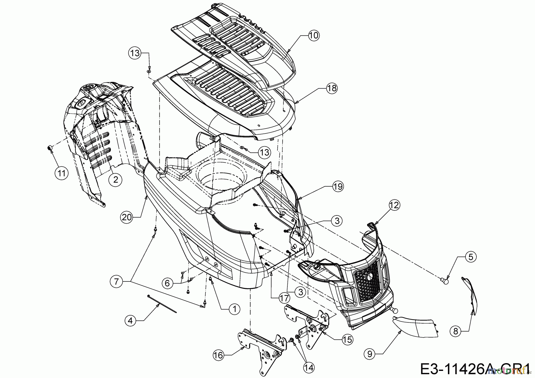  Helington Rasentraktoren H 92 H 13A871KE686  (2020) Motorhaube K-Style