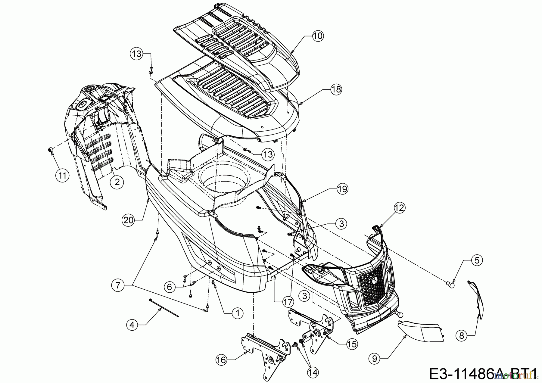 MTD Rasentraktoren LT 105 EXHK 13AG71KN682 (2019) Motorhaube K-Style