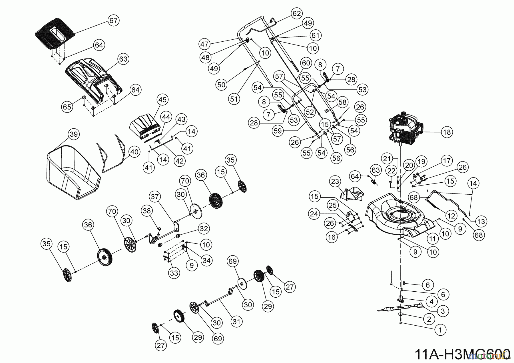  MTD Motormäher Smart 46 PO 11A-H3MG600 (2023) Grundgerät