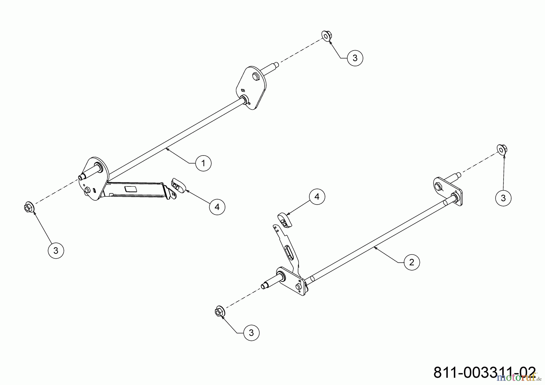Troy-Bilt Motormäher TB 196 11A-B2ML309 (2023) Achsen, Höhenverstellung