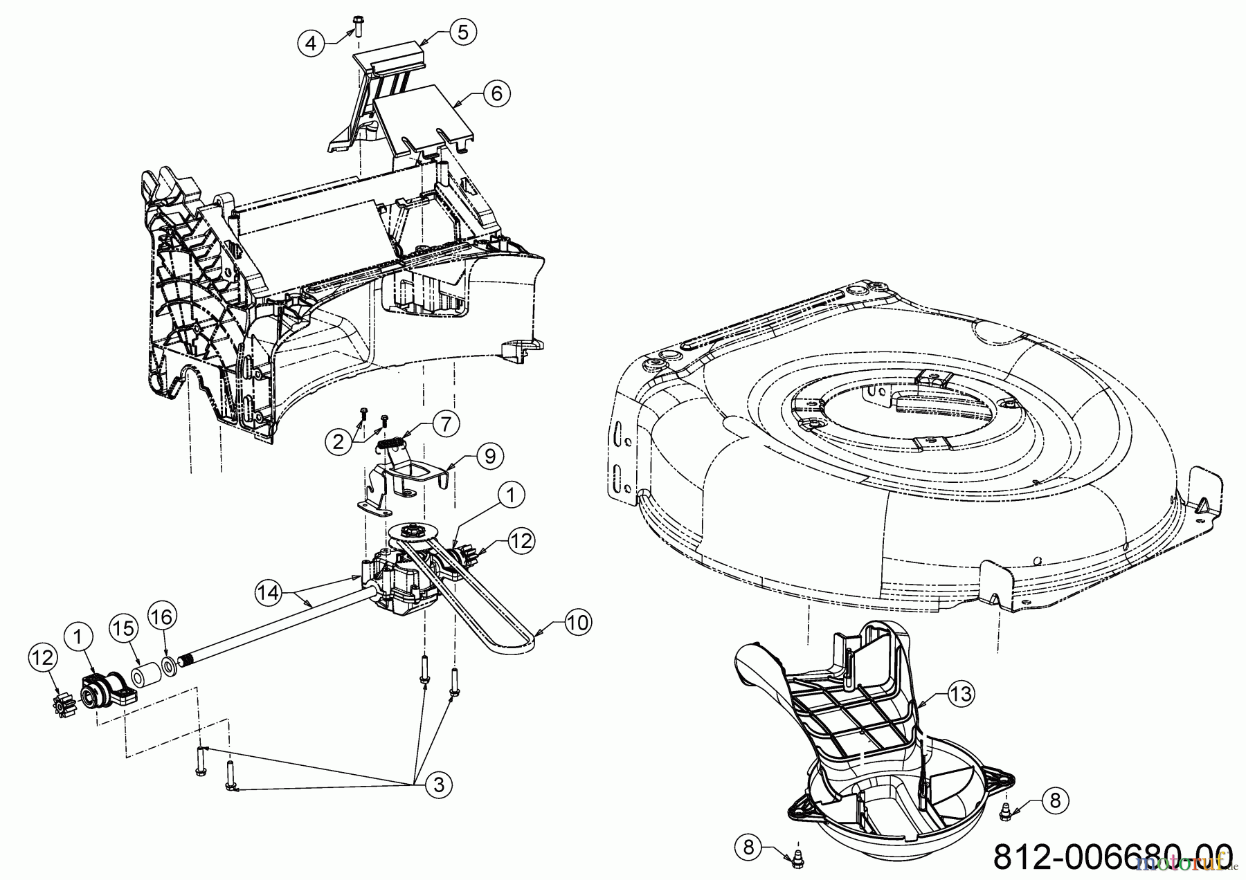 MTD Motormäher mit Antrieb 5350 HW 12C-PD2E600 (2021) Getriebe, Keilriemen