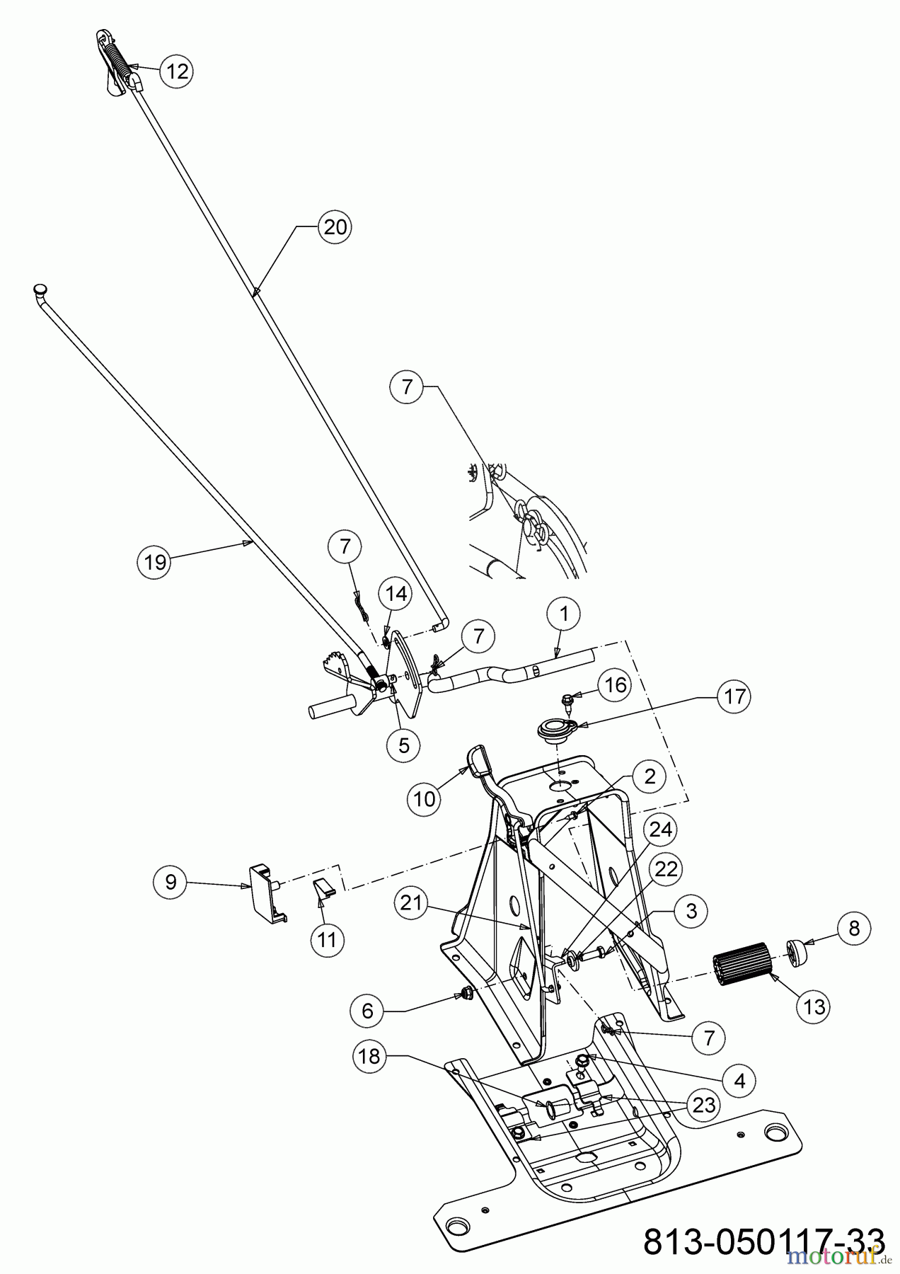 Troy-Bilt Rasentraktoren TB 60T-S SELECT 13AA26JC609 (2024) Bremsstange, Schaltstange, Pedal