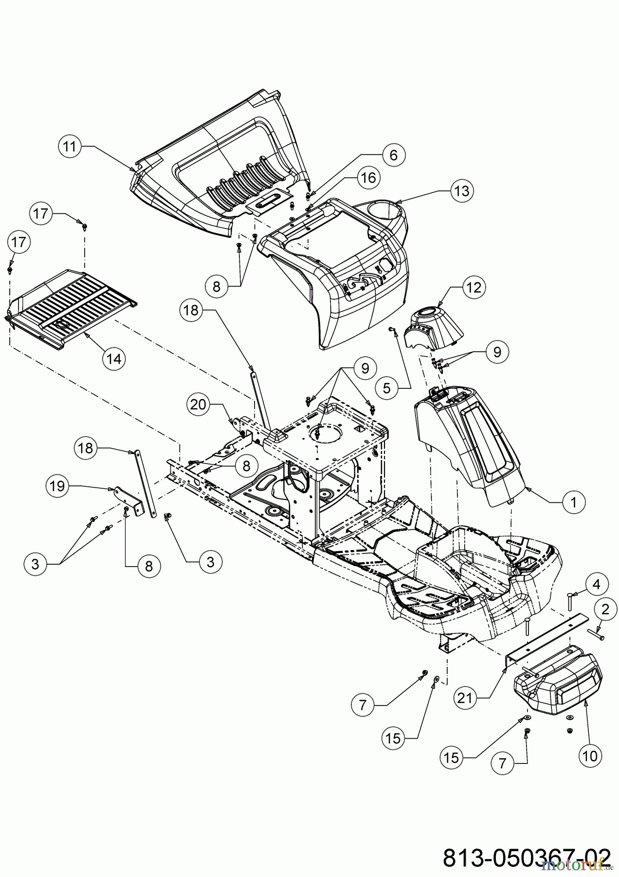 MTD Rasentraktoren Minirider 60 RDE 13BA26SC600 (2022) Frontgewicht, Verkleidungen