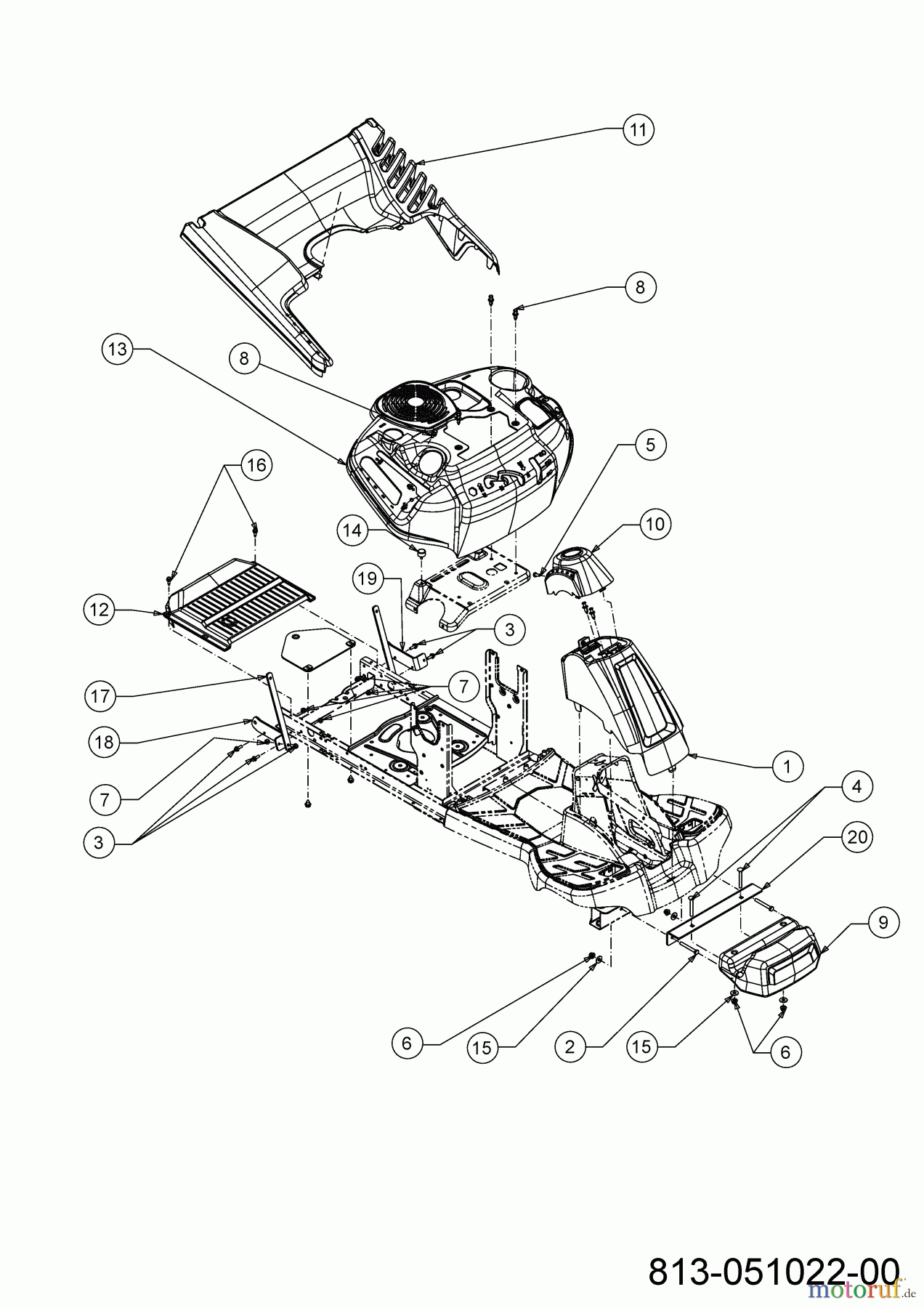 Troy-Bilt Rasentraktoren TB 76T-R 13A726SD609 (2024) Verkleidungen
