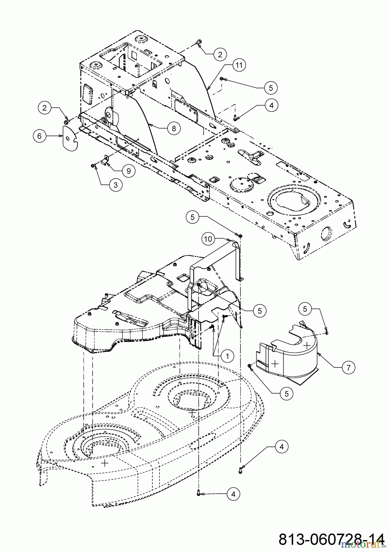 MTD Rasentraktoren Smart RF 125 13B776KF600 (2022) Abdeckungen Mähwerk F (38