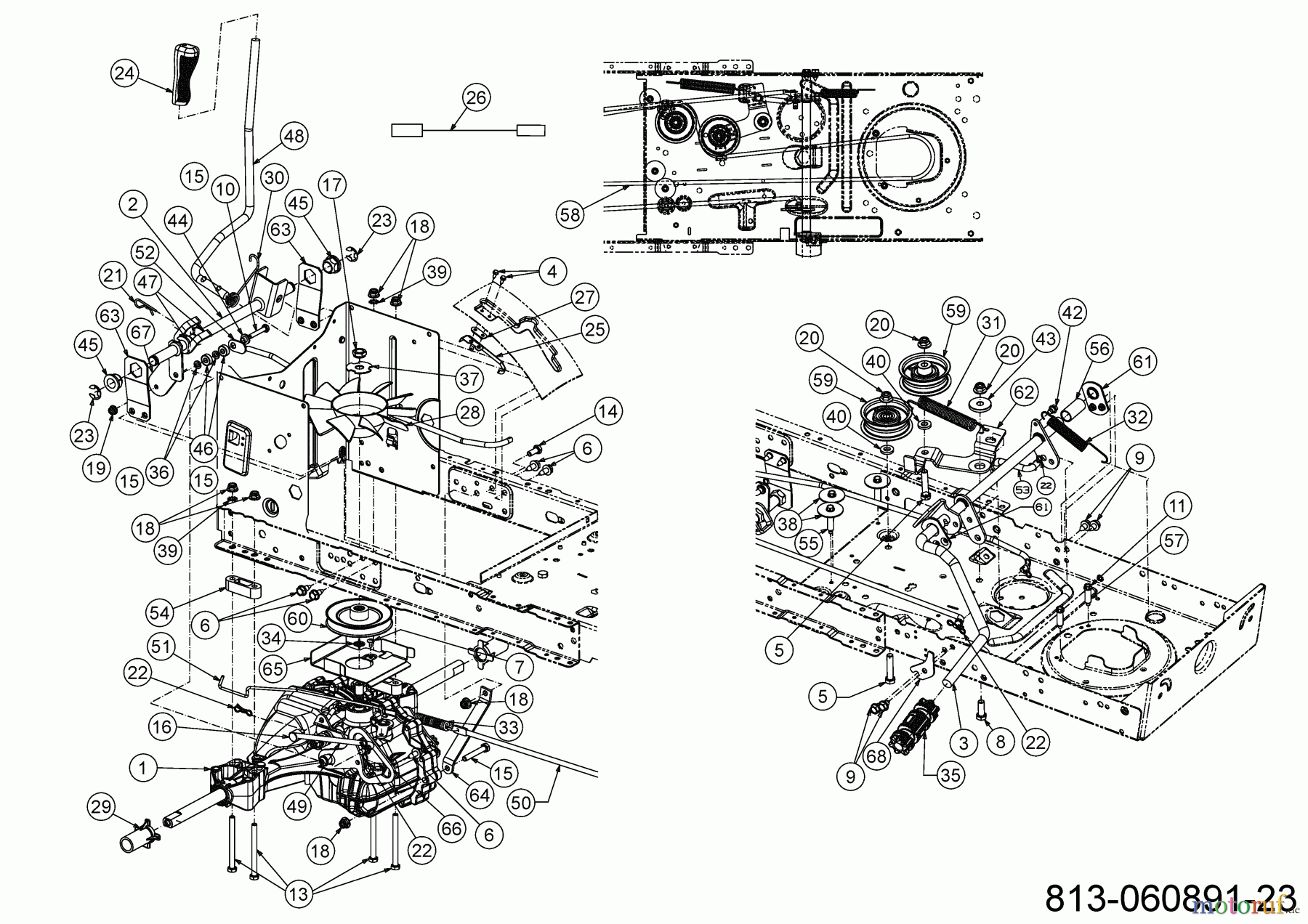 Tigara Rasentraktoren TG 19/107 H 13JJ79KG649 (2021) Fahrantrieb, Keilriemen, Pedal