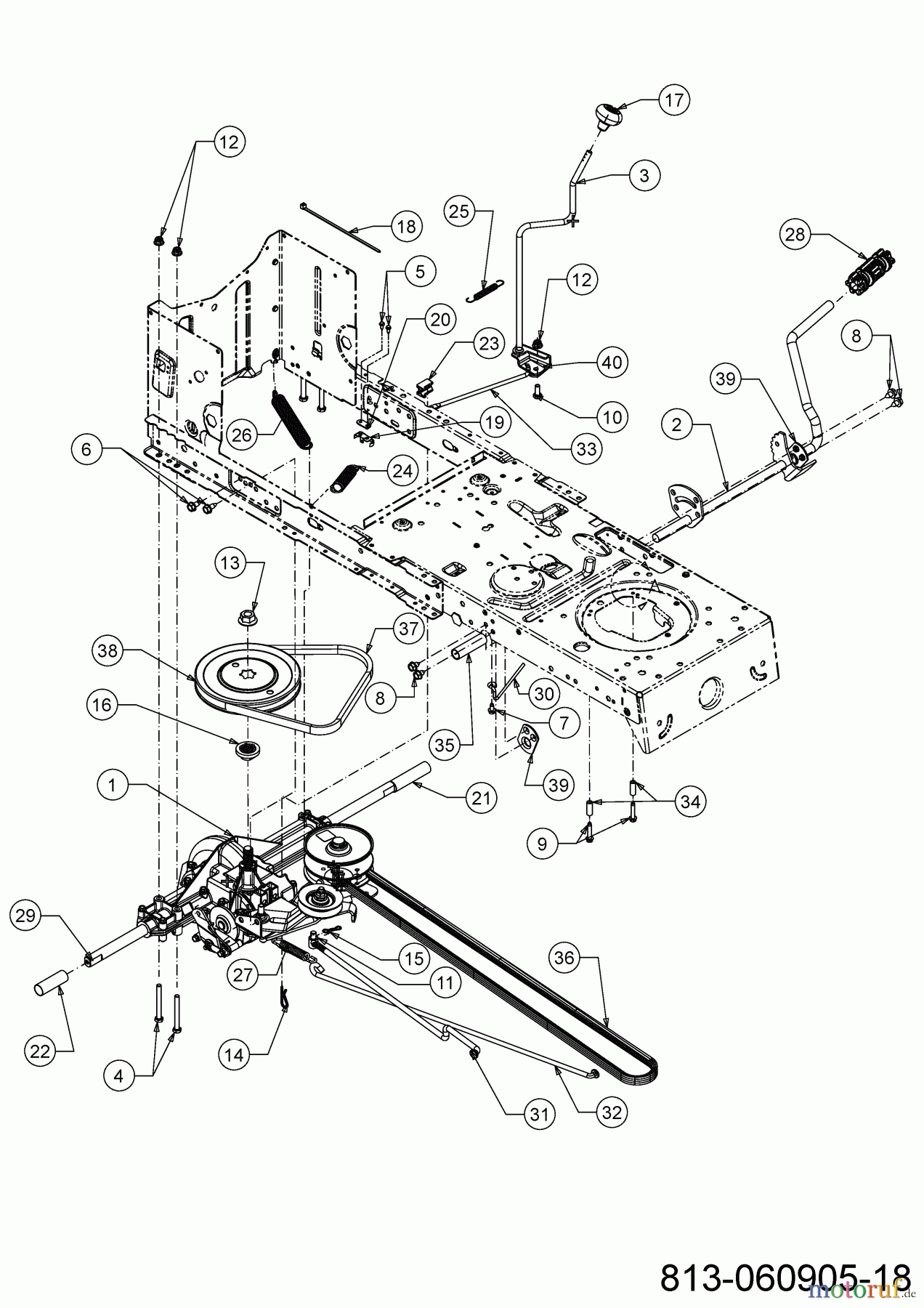 MTD Rasentraktoren Smart RG 145 13A876KG600 (2021) Fahrantrieb