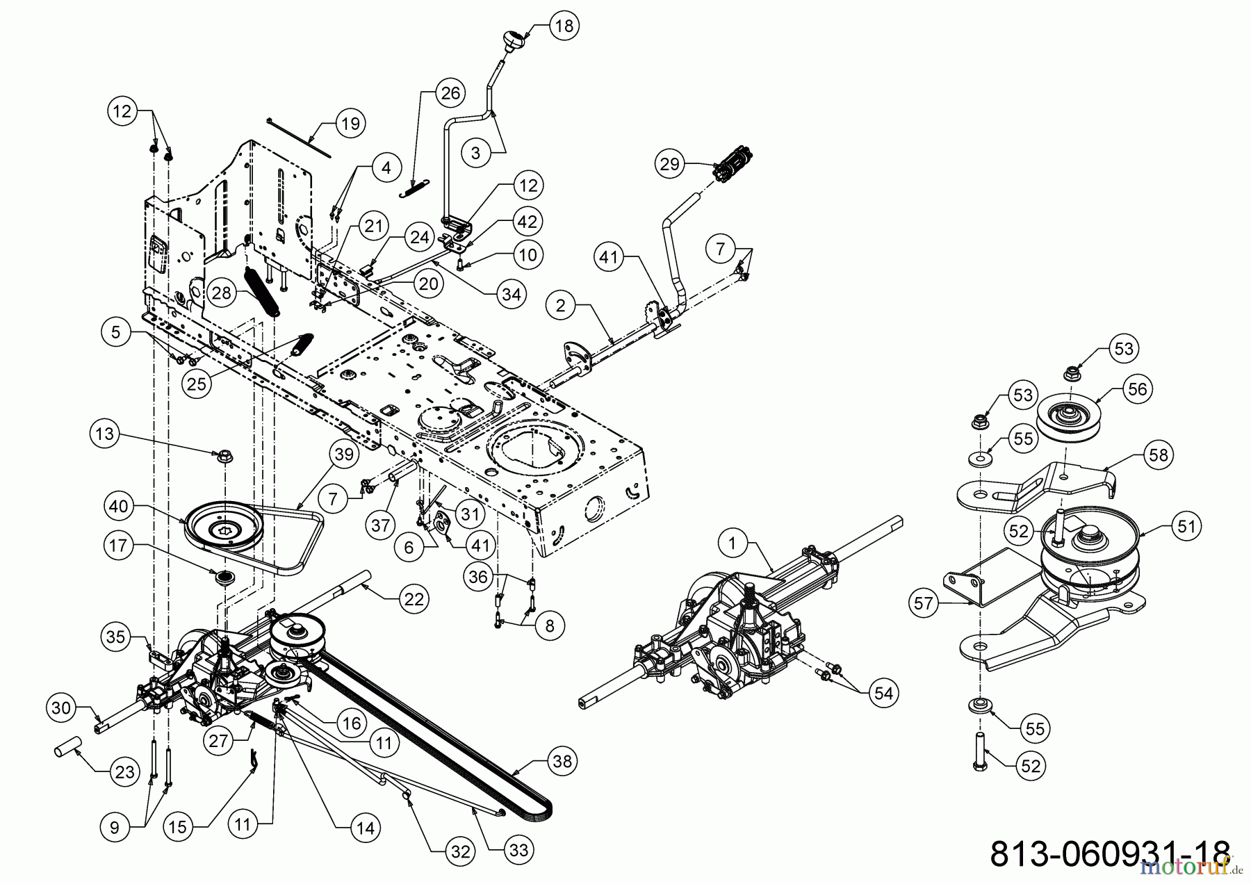 MTD Rasentraktoren Smart RF 125 13B776KF600 (2022) Fahrantrieb