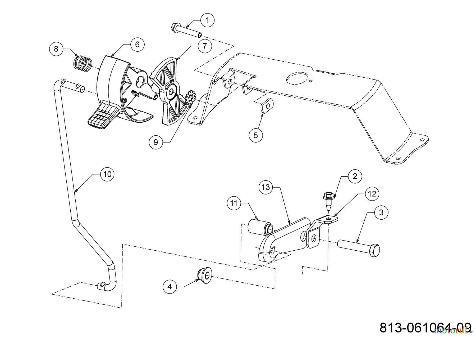 Troy-Bilt Rasentraktoren HORSE 107T-S 13AJ78BS609 (2023) Parkbremse