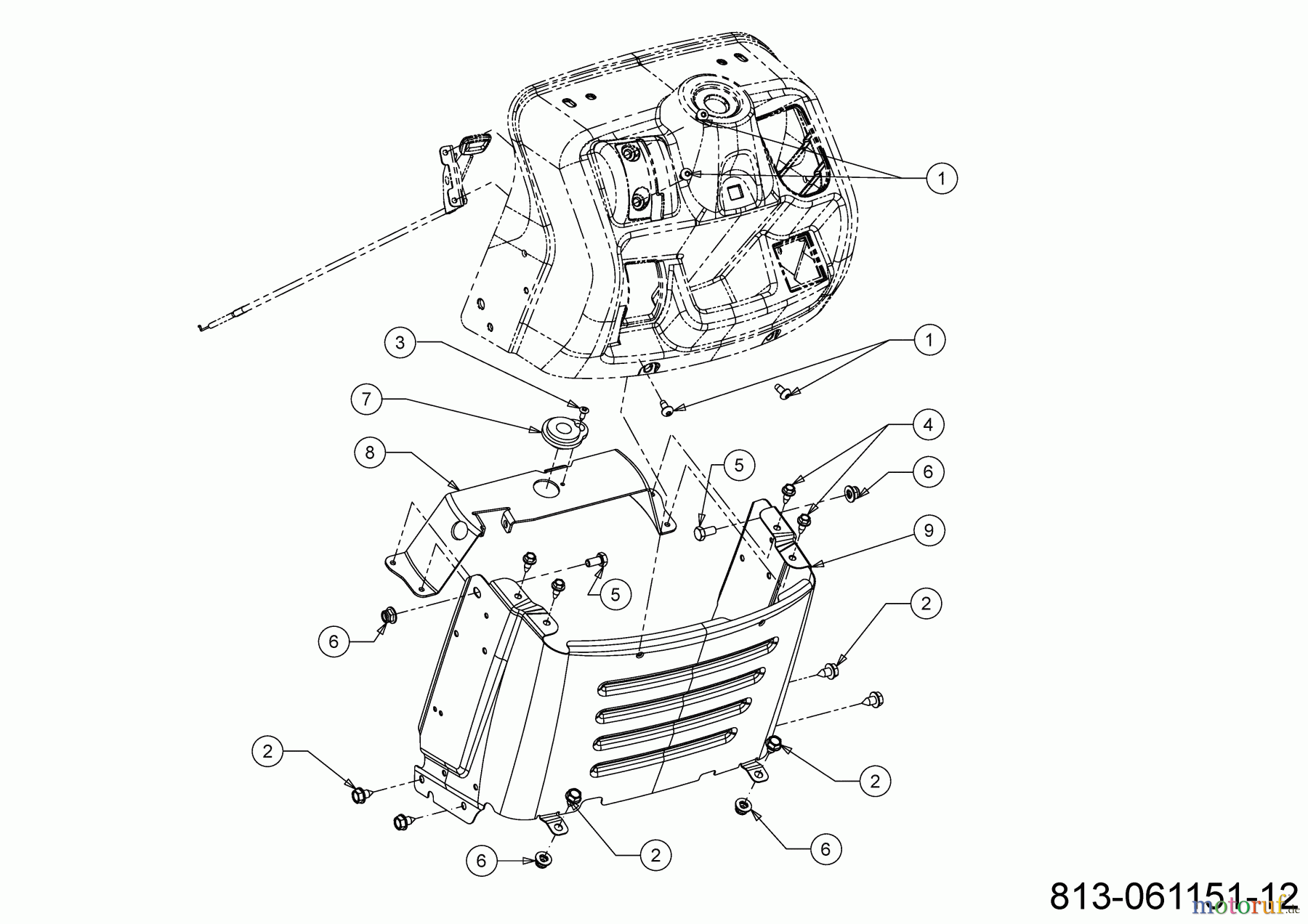 Troy-Bilt Rasentraktoren PONY 92T-S SELECT 13A777BY609 (2024) Armaturenbrett