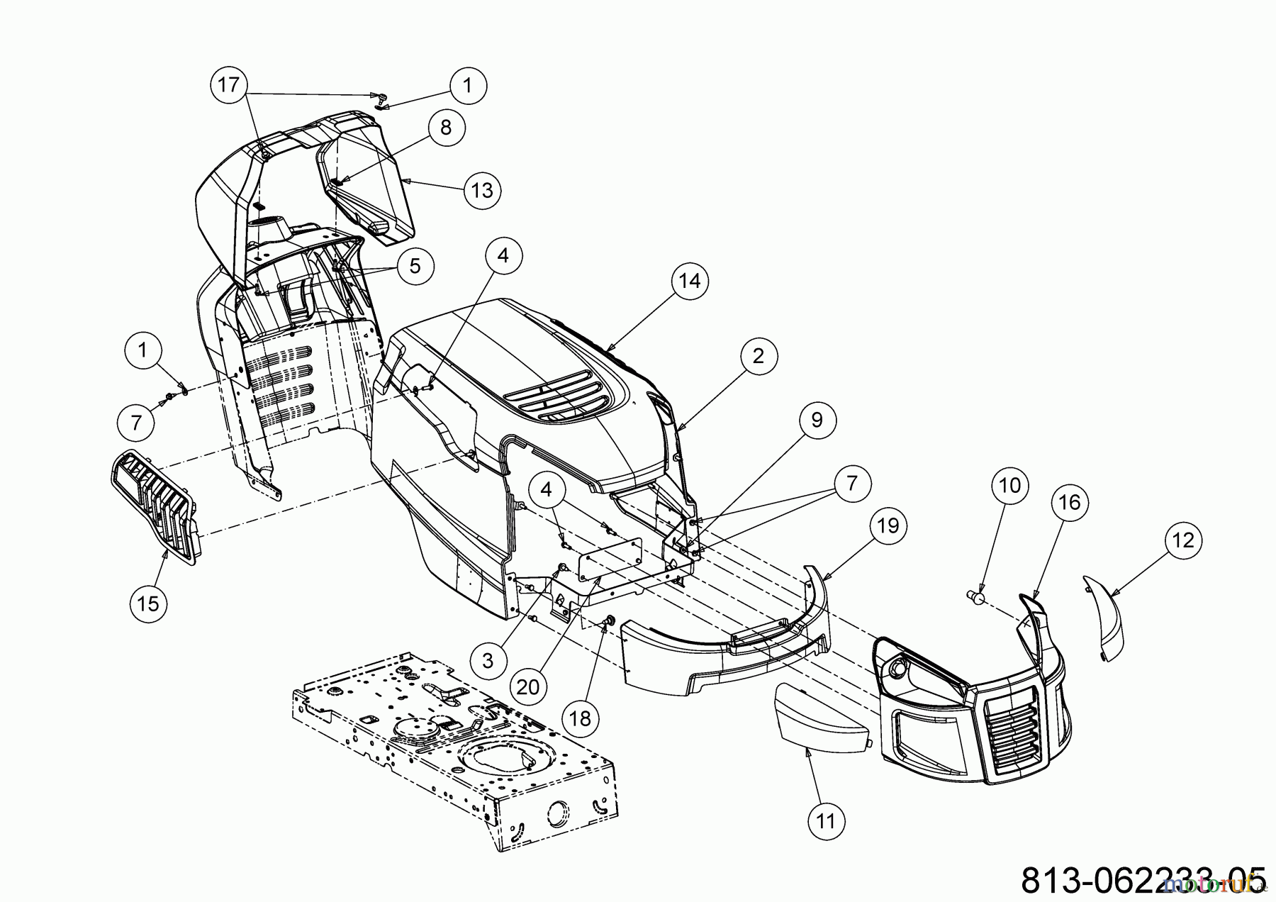 MTD Rasentraktoren Smart RE 125 13A777SE600 (2023) Motorhaube