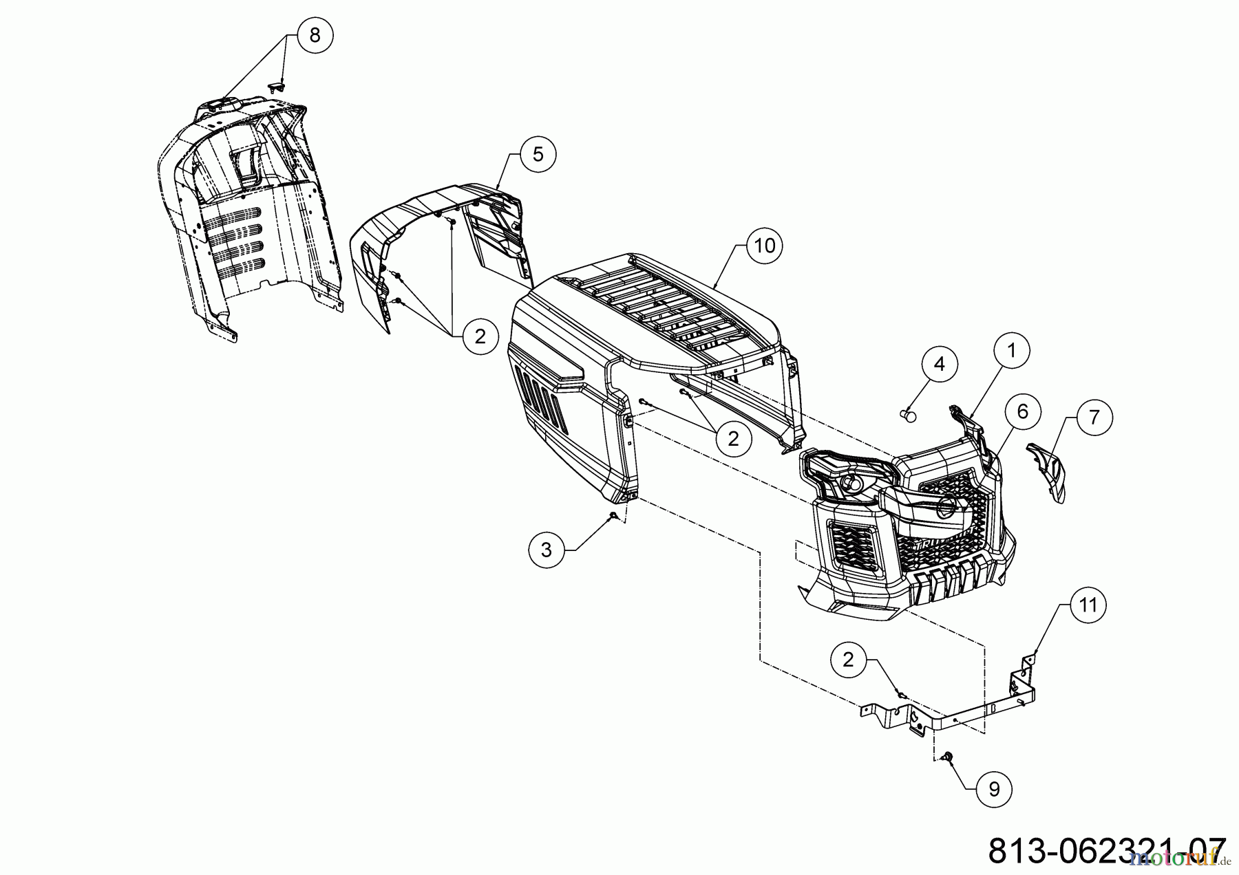 Troy-Bilt Rasentraktoren PONY 92T-S SELECT 13A777BY609 (2024) Motorhaube
