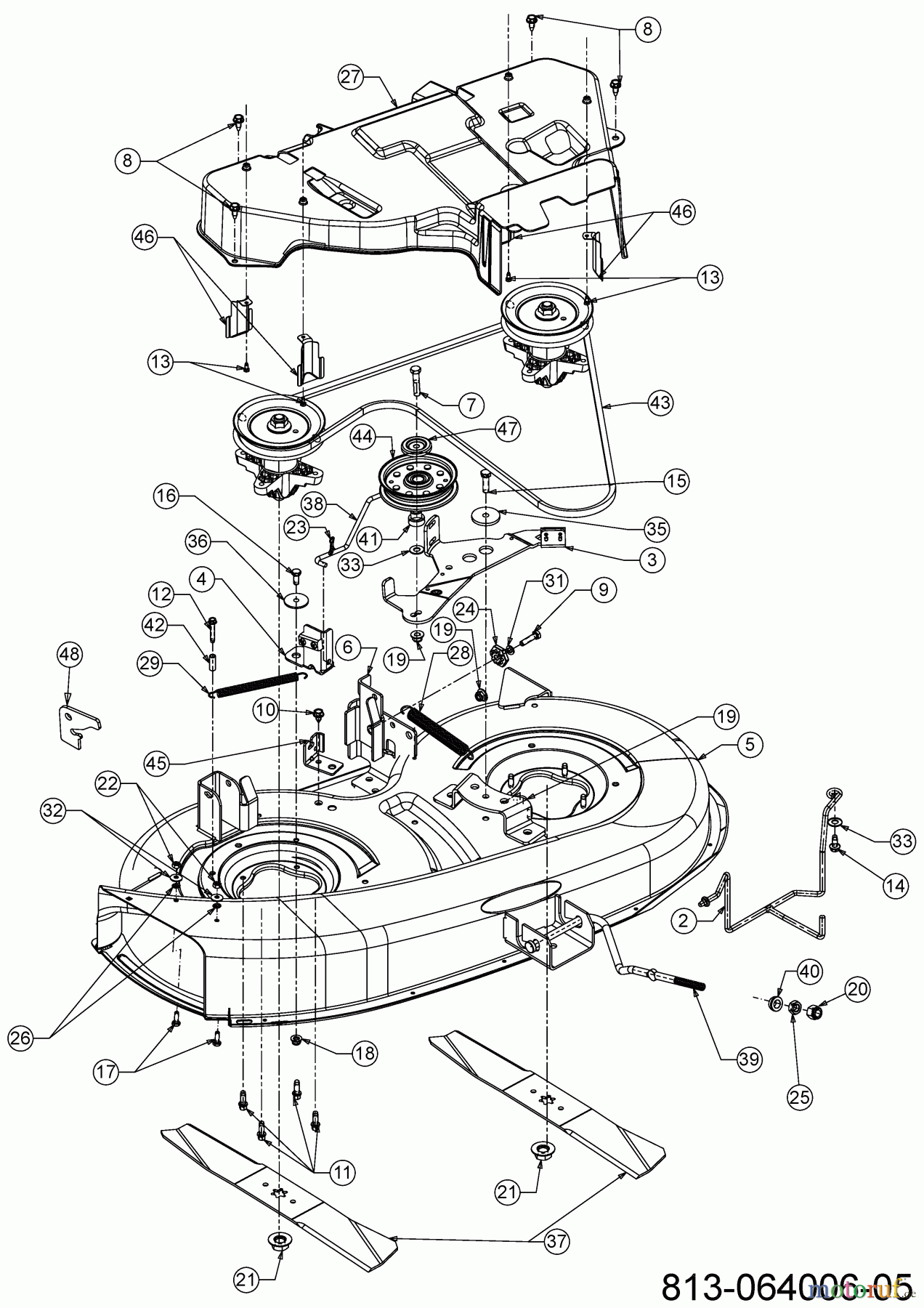 MTD Rasentraktoren Smart RF 125 13B776KF600 (2022) Mähwerk F (38