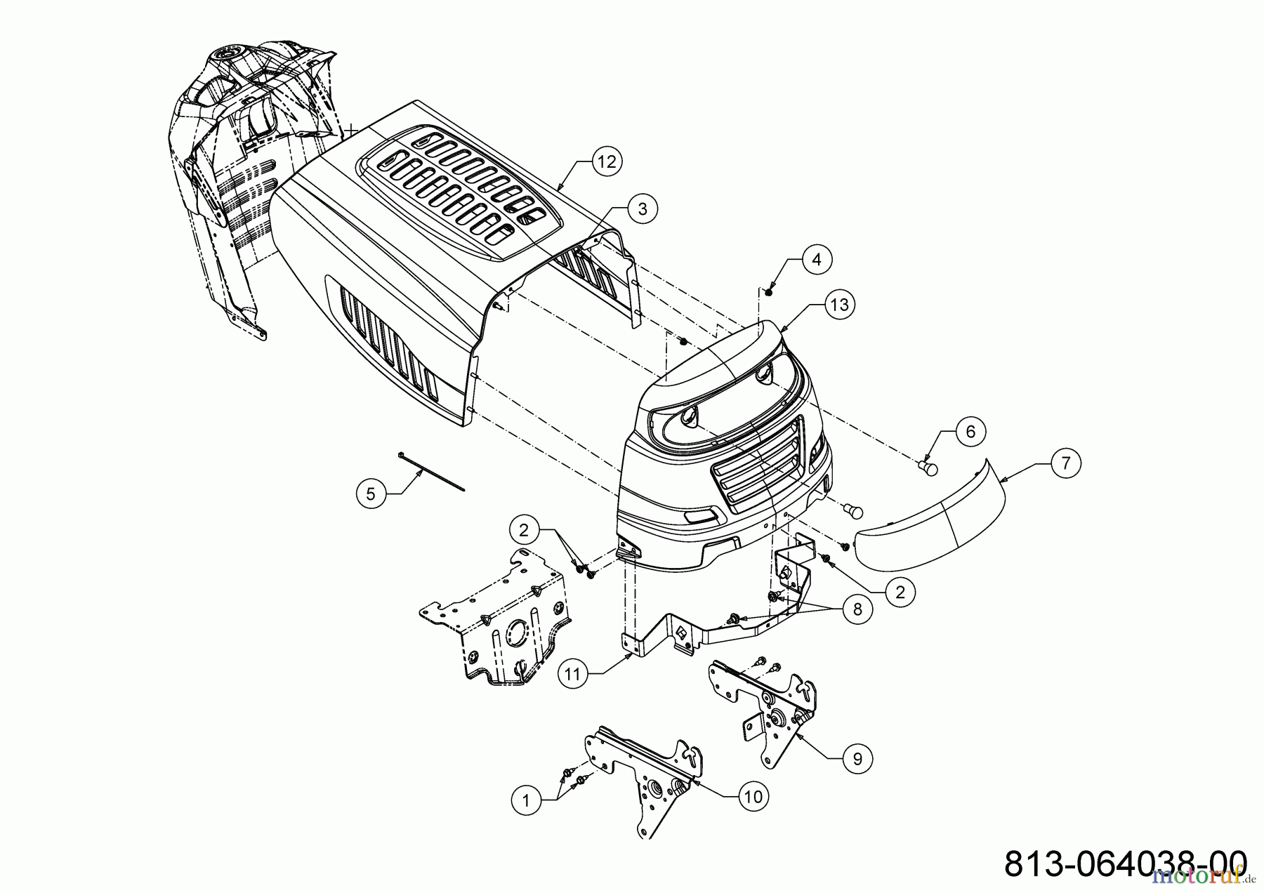  MTD Rasentraktoren MTD 76 13B7765C600 (2022) Motorhaube