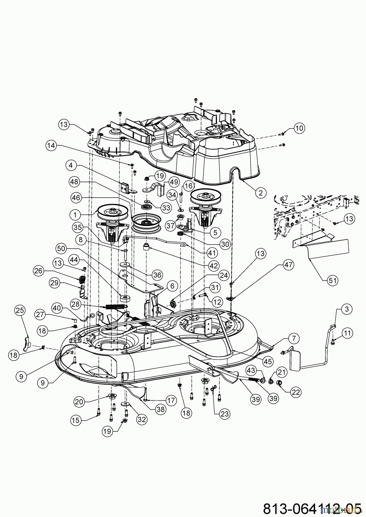 MTD Rasentraktoren Smart RF 130 H 13AB78SY600 (2023) Mähwerk Y (36