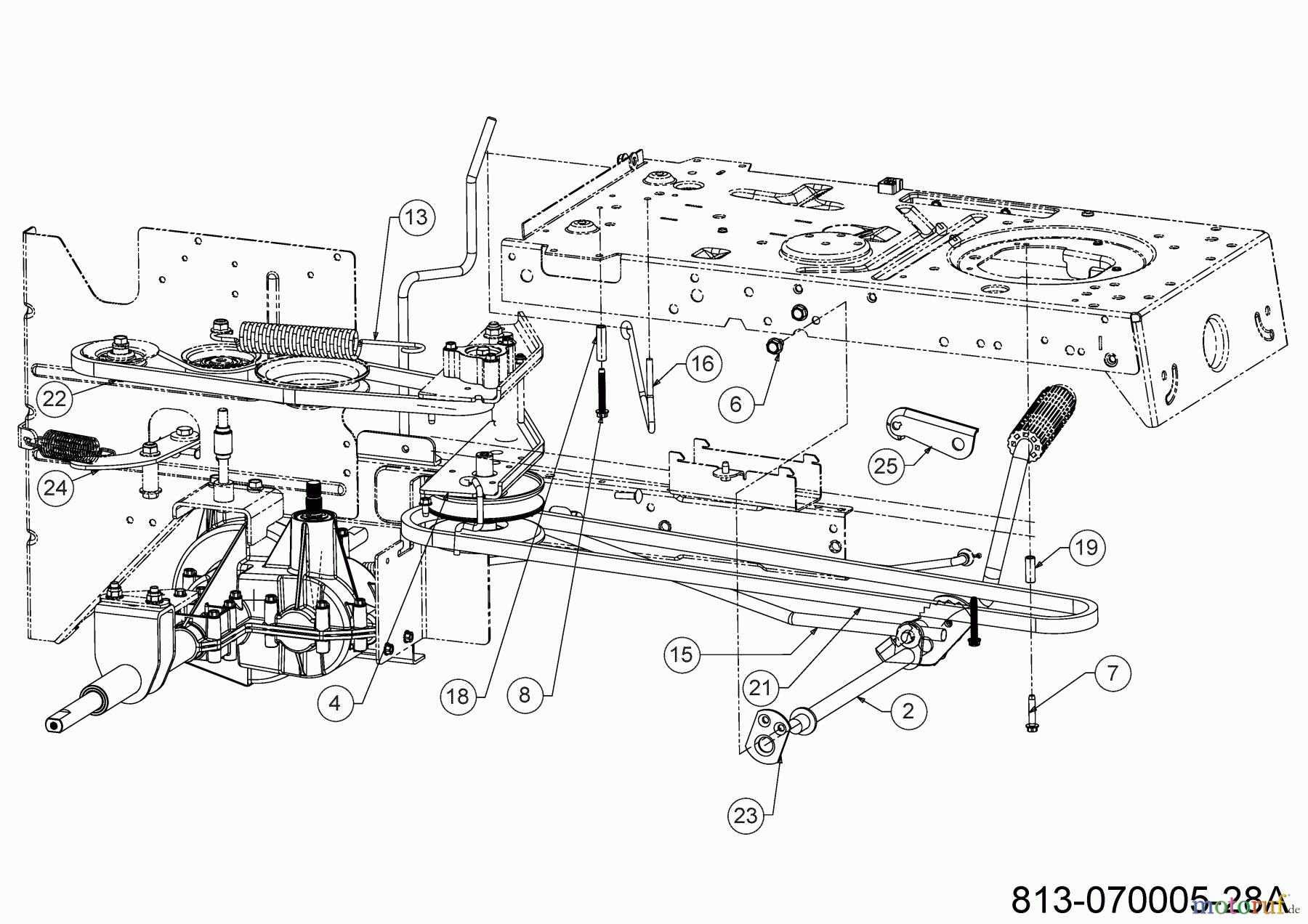 MTD Rasentraktoren Smart RE 125 13A777SE600 (2023) Fahrantrieb, Pedal