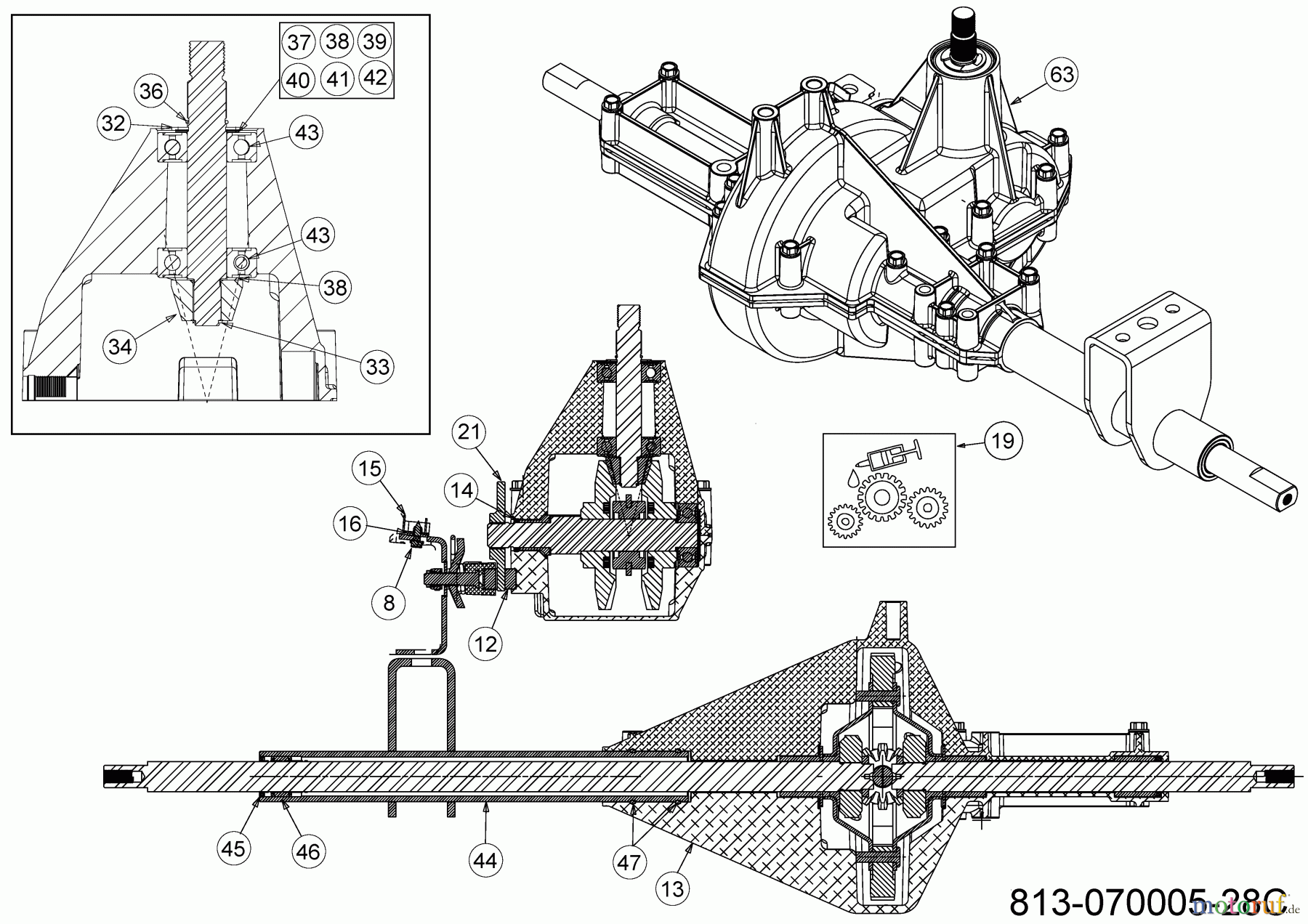 MTD Rasentraktoren MTD 76 13B7765C600 (2022) Getriebe 1
