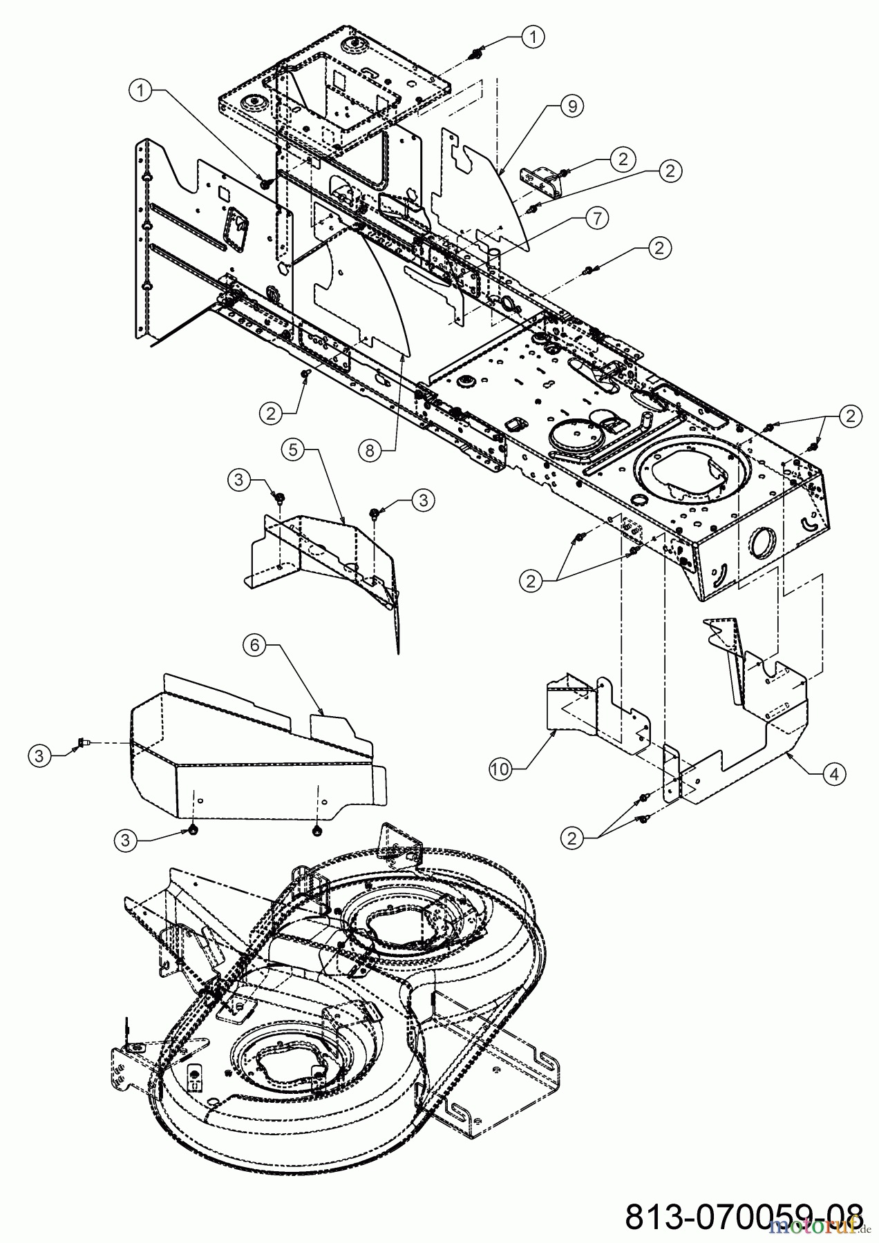 MTD Rasentraktoren Smart RE 125 13A777SE600 (2023) Keilriemenschutz Mähwerk E (36