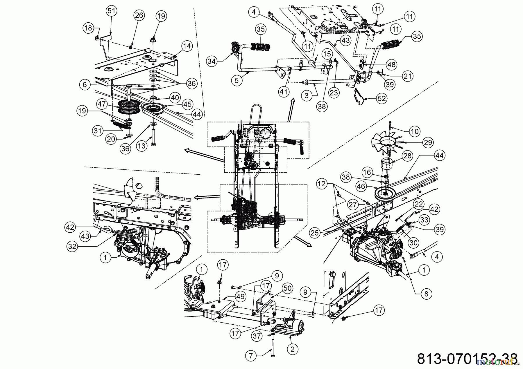 Troy-Bilt Rasentraktoren BRONCO 92T-R 13A871BE609 (2023) Hydrostat, Keilriemen, Pedale