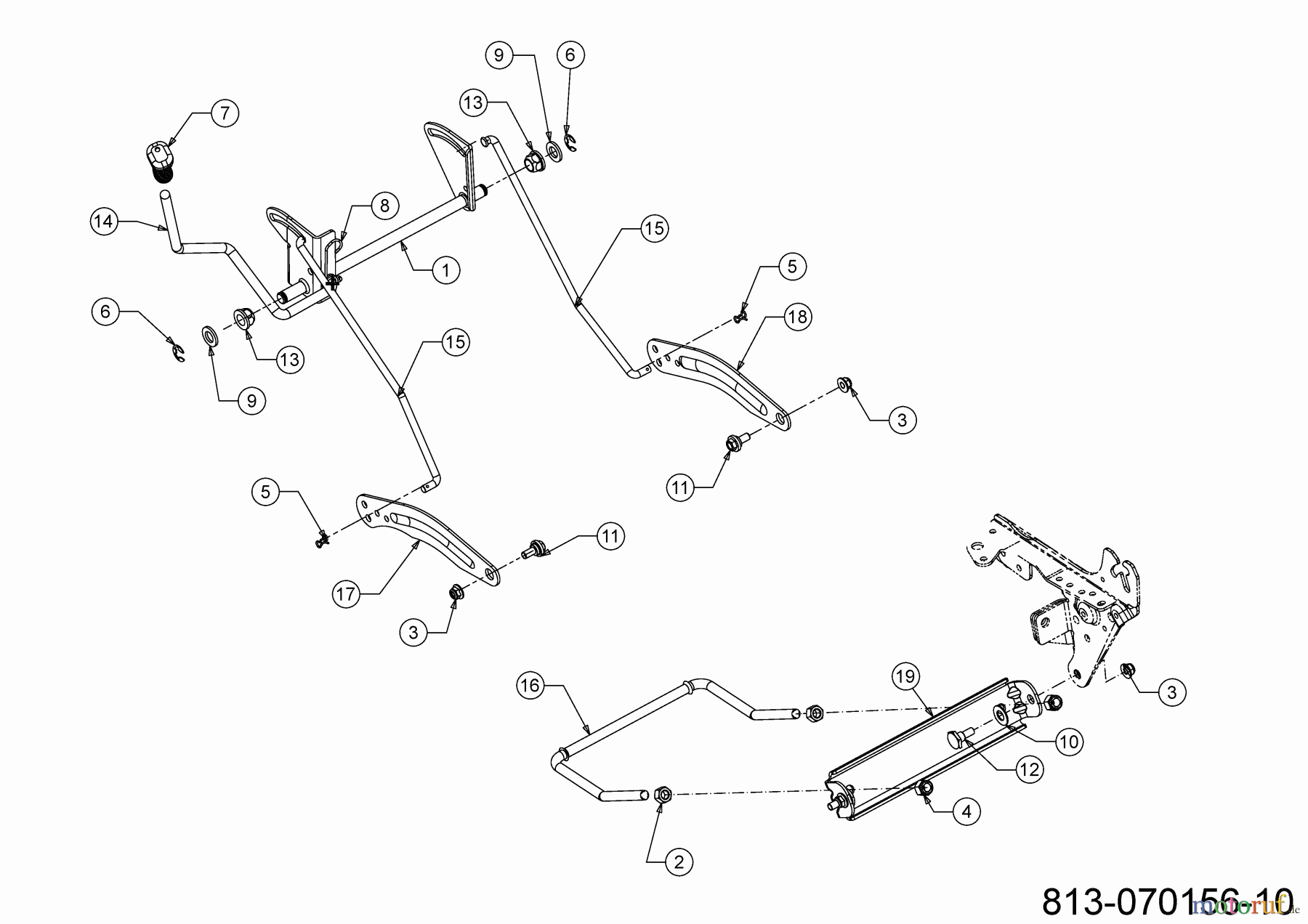 Troy-Bilt Rasentraktoren BRONCO 92T-R 13A871BE609 (2023) Mähwerksaushebung