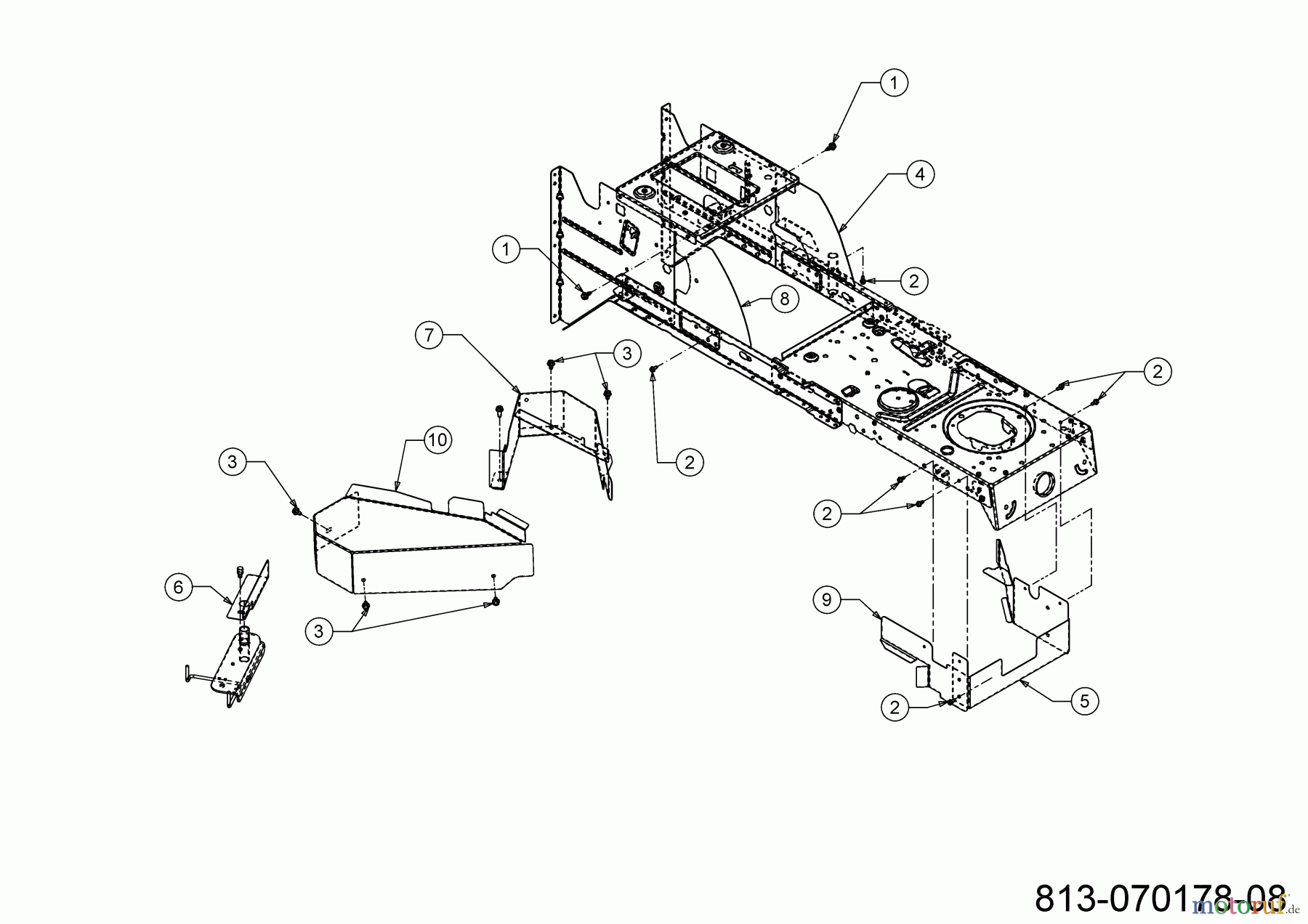 Troy-Bilt Rasentraktoren HORSE 105T-R 13AJ71BN609 (2023) Abdeckungen Mähwerk N (41