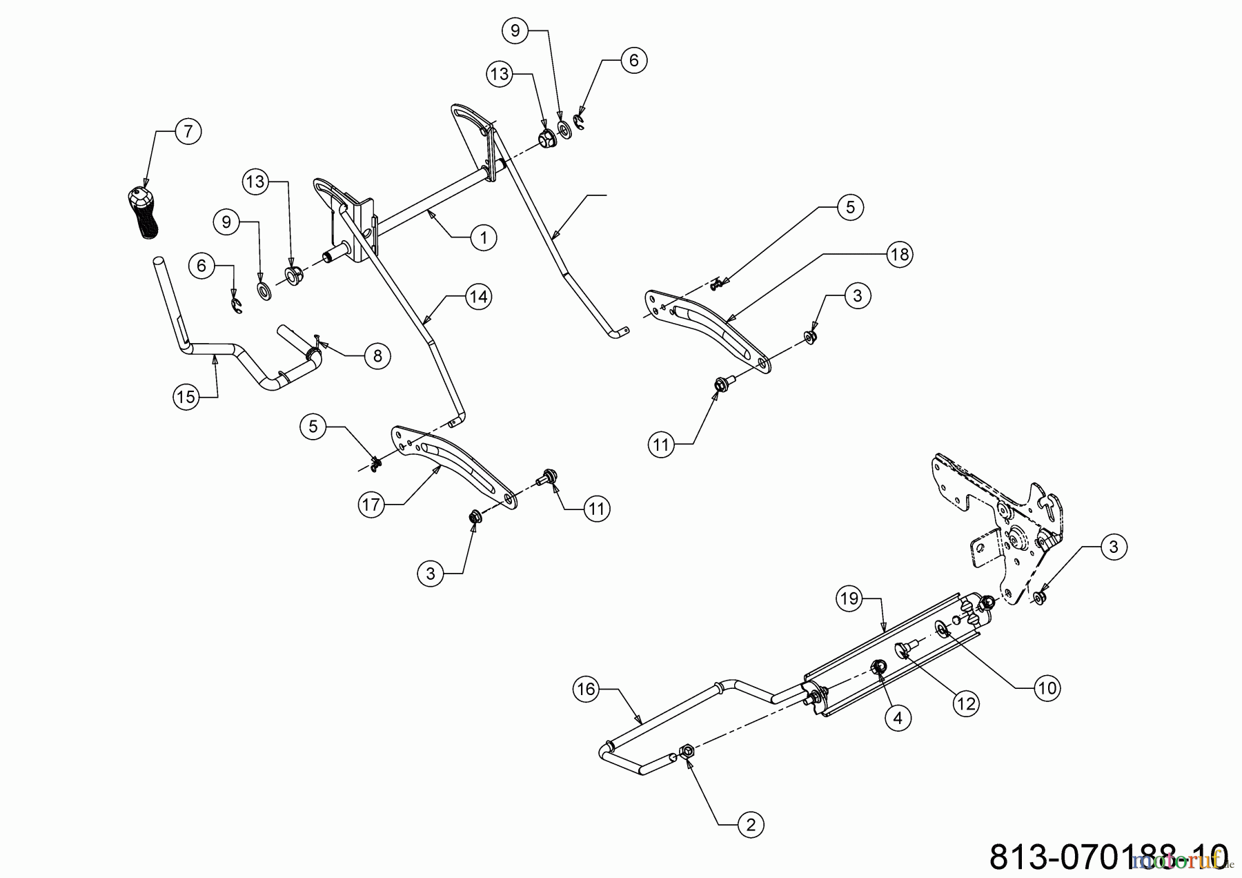 Troy-Bilt Rasentraktoren HORSE 105T-R 13AJ71BN609 (2023) Mähwerksaushebung