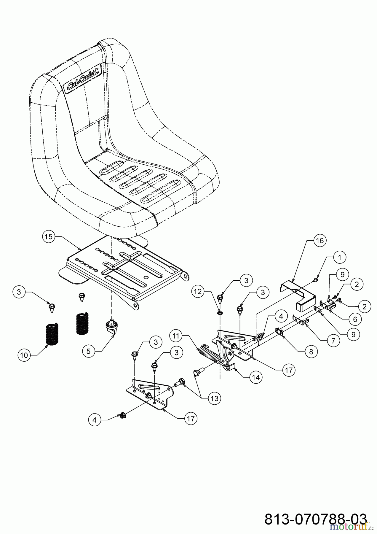 MTD Rasentraktoren Smart RF 125 13B776KF600 (2022) Sitzverstellung