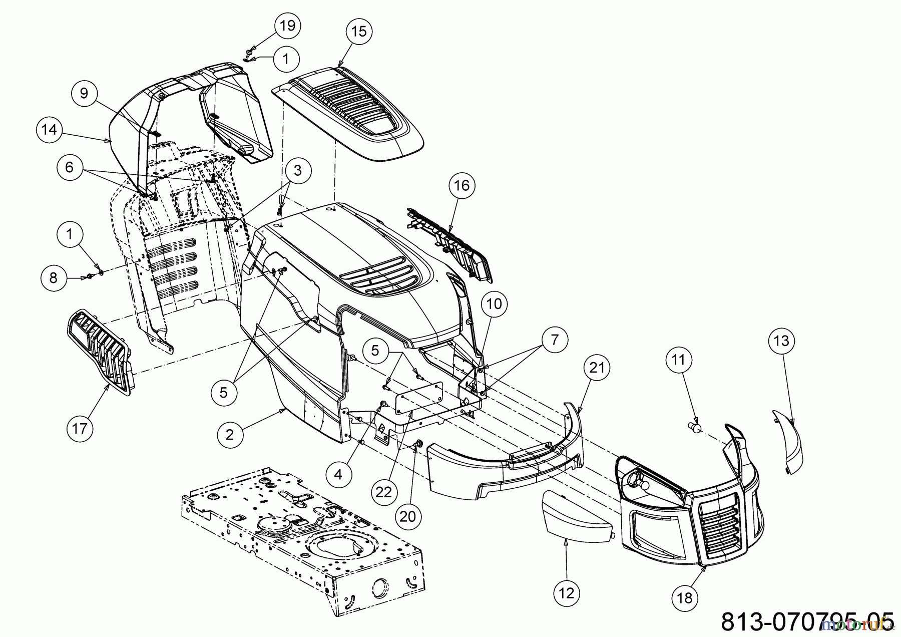 MTD Rasentraktoren Optima LG 200 H 13AJ78SS678 (2023) Motorhaube