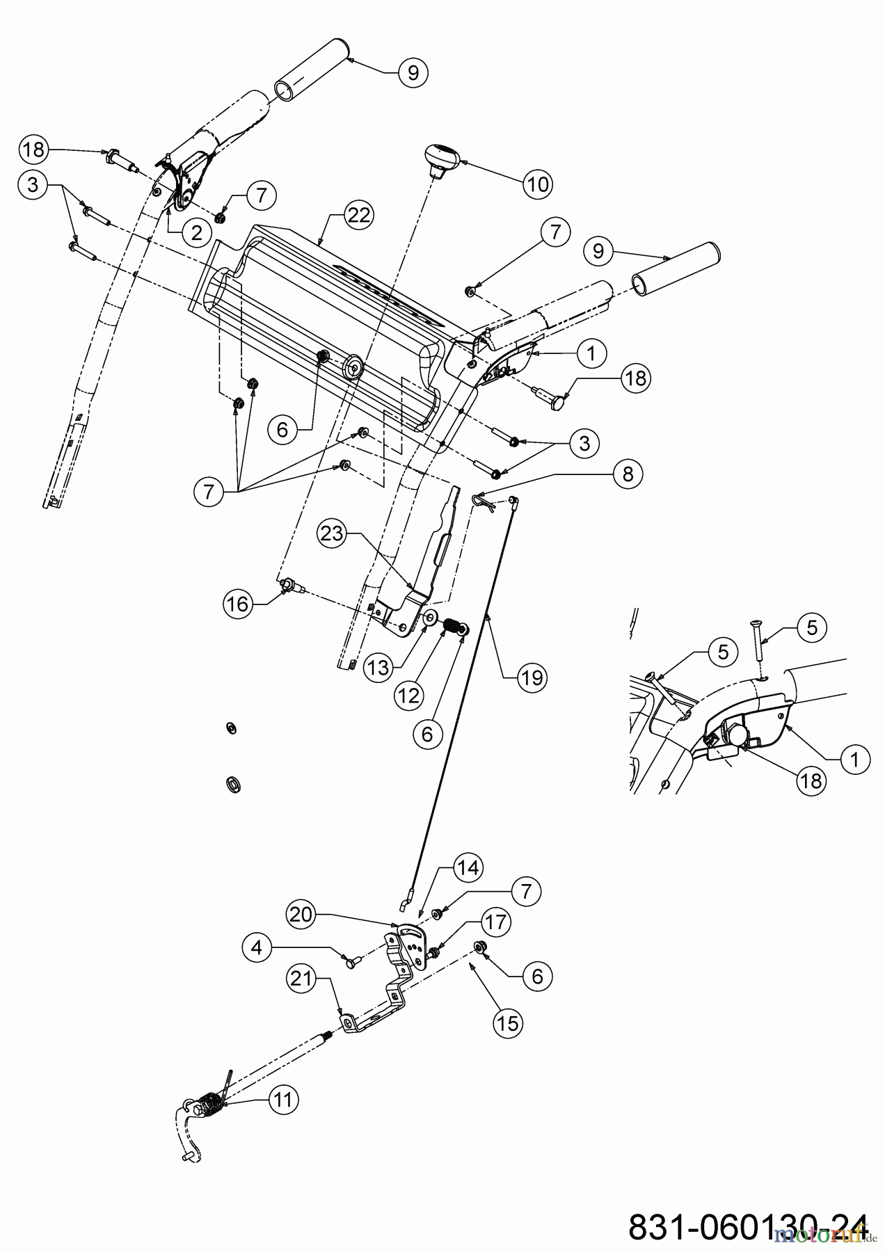 MTD Schneefräsen SMART M 61 31A-6BE2678 (2023) Armaturenbrett, Handhebel