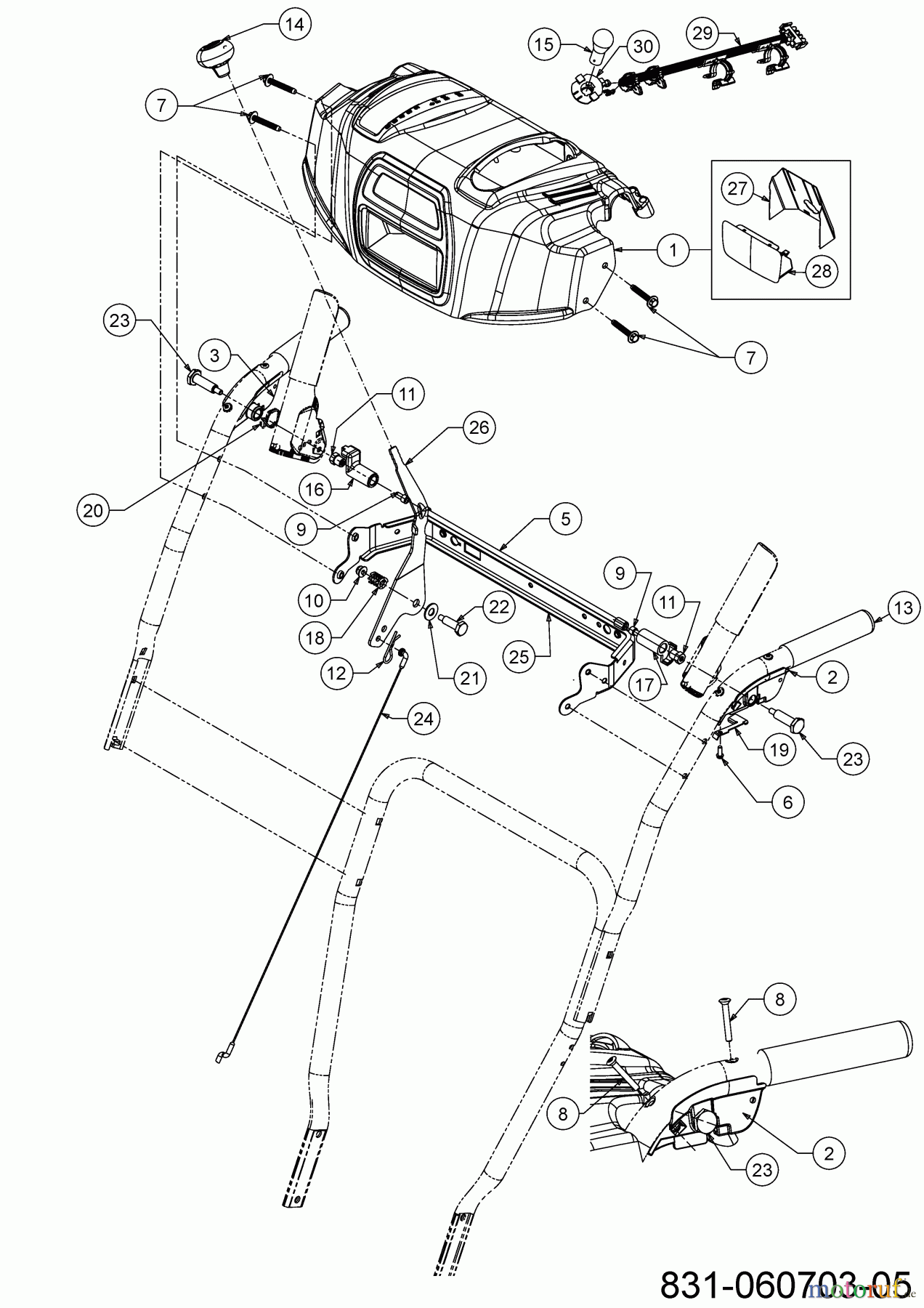  MTD Schneefräsen Optima ME 66 T 31BY7FT3678  (2022) Armaturenbrett
