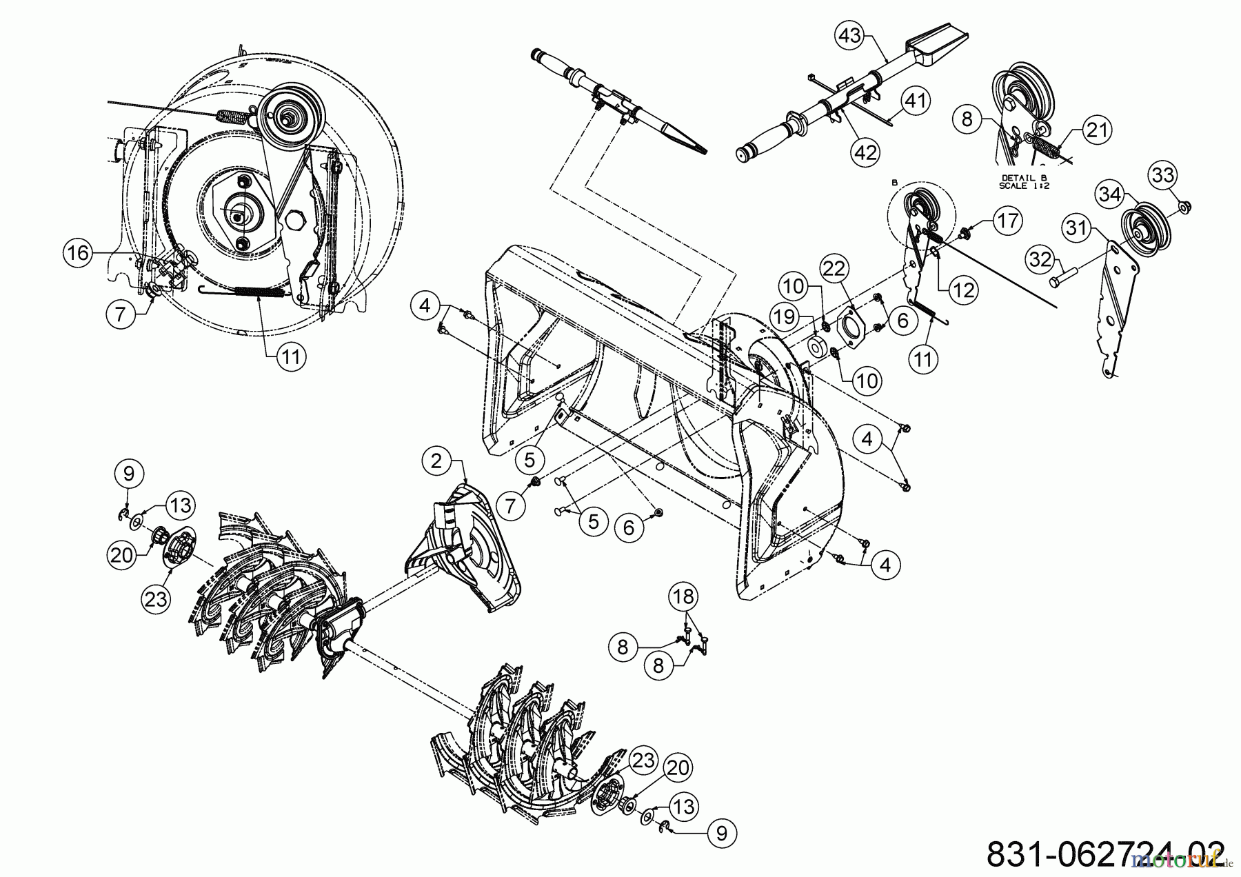 MTD Schneefräsen Optima ME 66 T 31AY7FS3678 (2024) Schaufelrad, Spannrolle, Reinigungswerkzeug