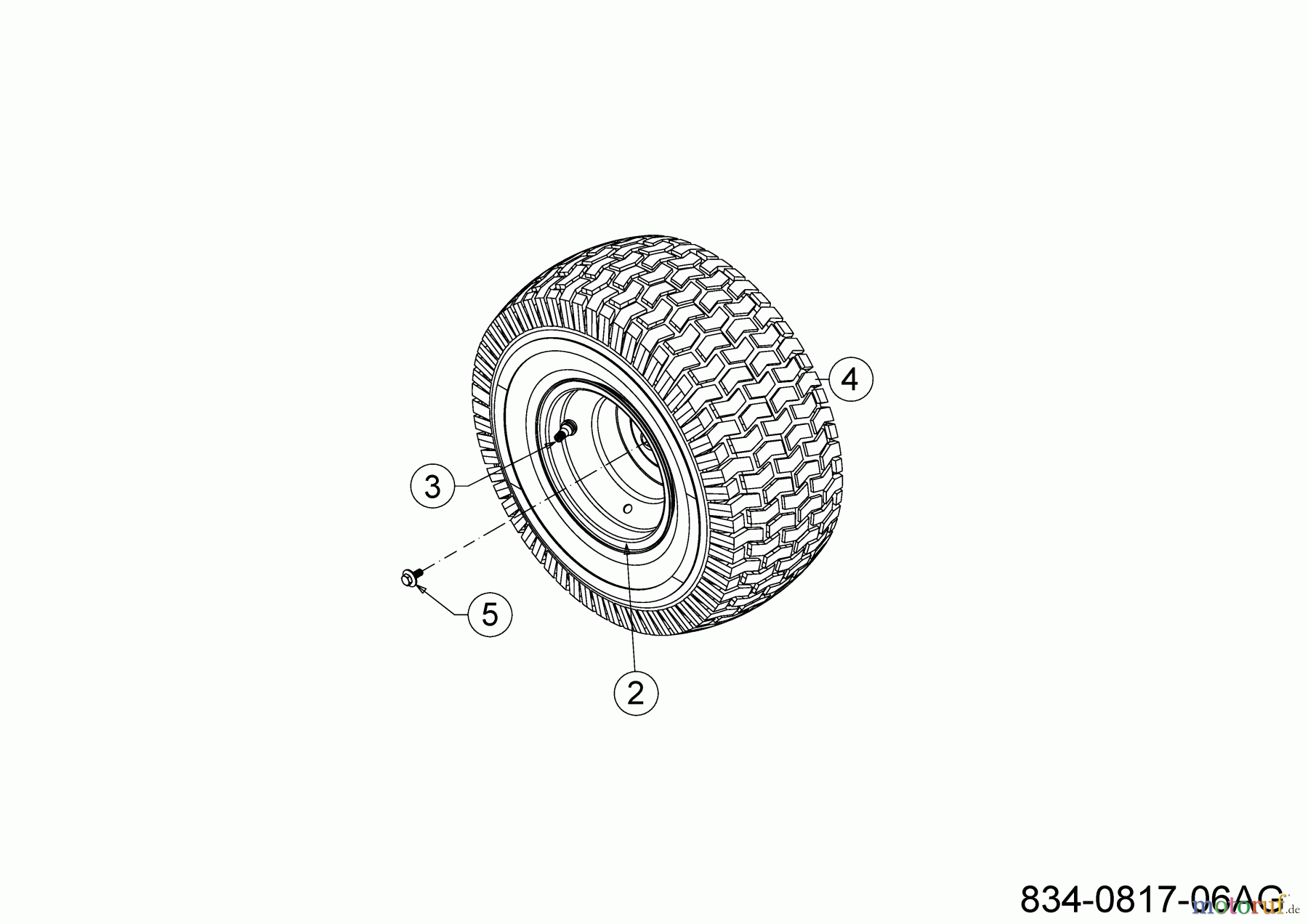 Bricolage Rasentraktoren INV A13092 AB 13A776SE648 (2022) Räder hinten
