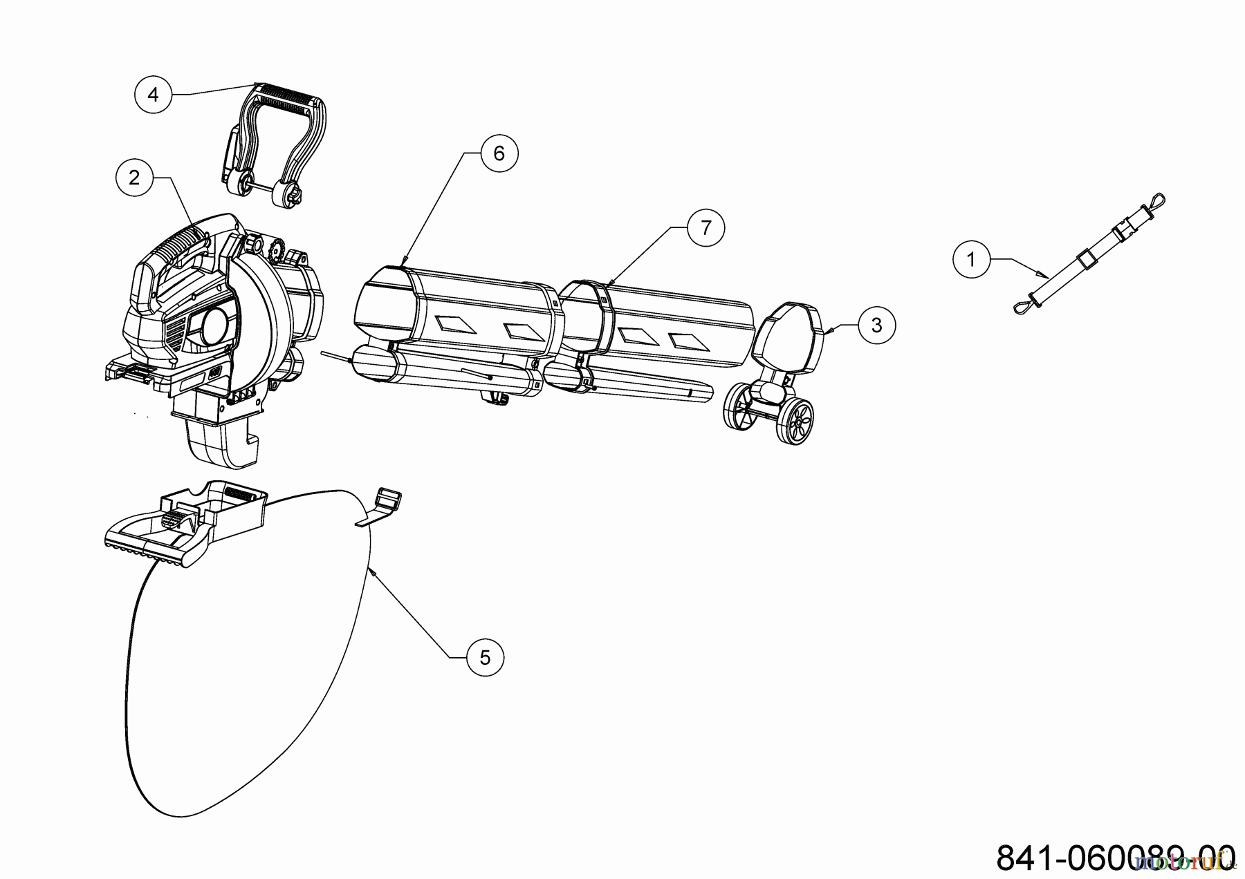 MTD Akkulaubbläser, Akkulaubsauger BLBV 40 41AB0-QO600 (2018) Grundgerät